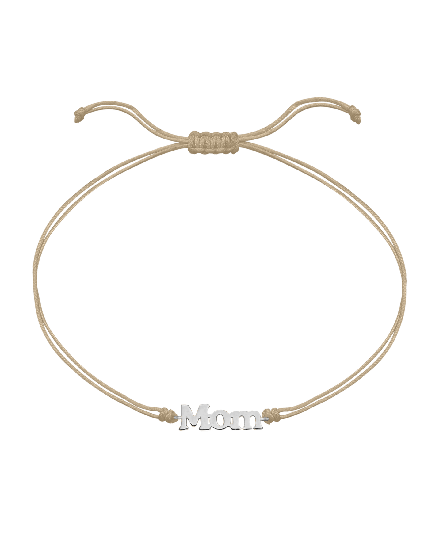 Mom String of Love - 14K White Gold Bracelets magal-dev Beige Non Paved