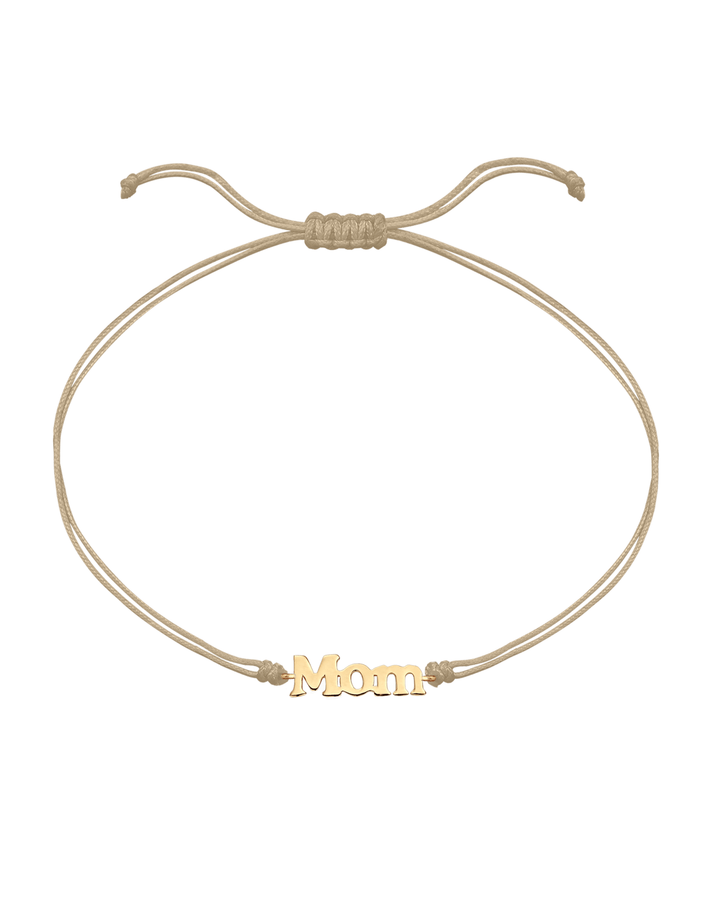Mom String of Love - 14K Yellow Gold Bracelets magal-dev Beige Non Paved