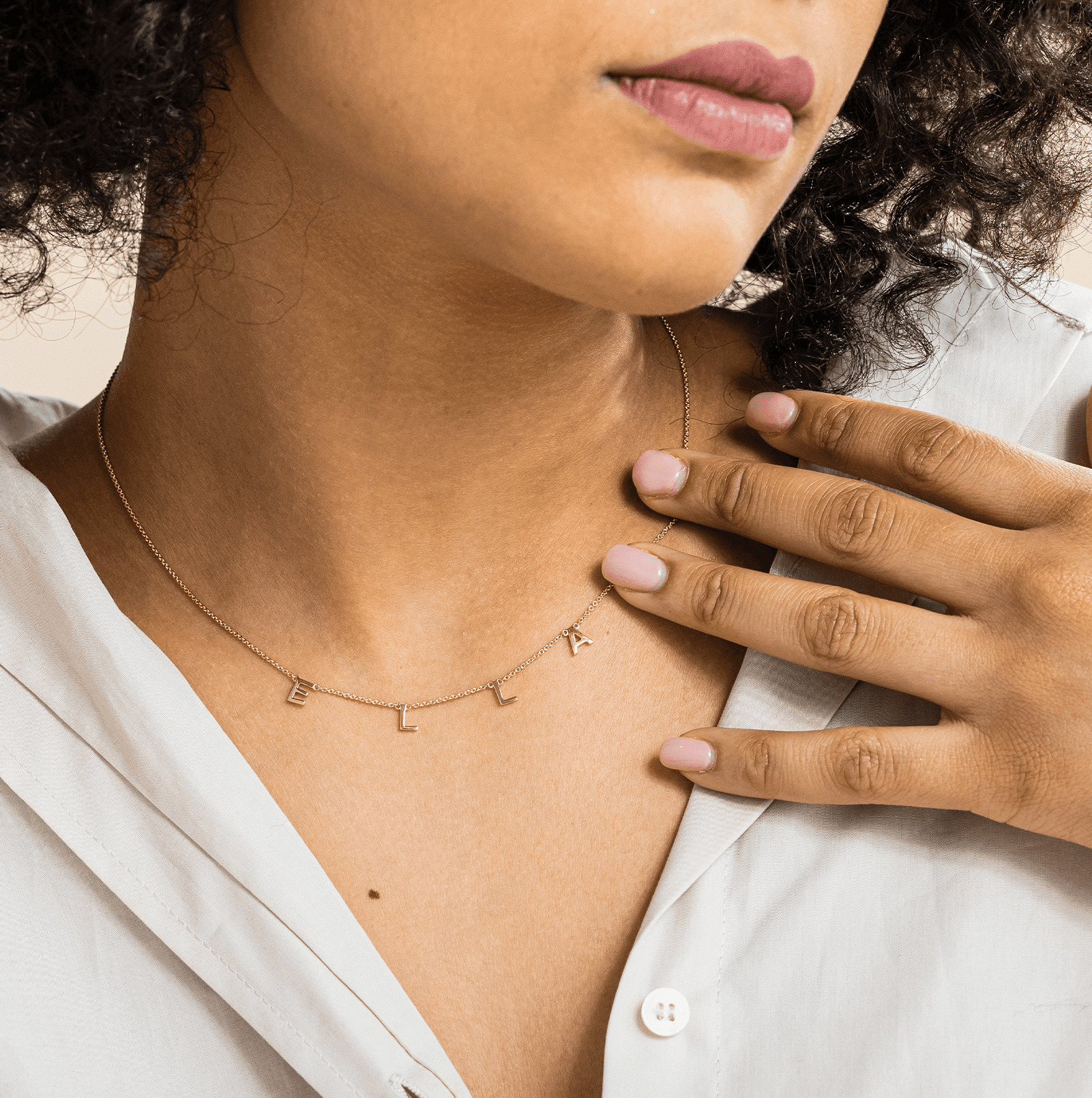 Name Necklace - 14K Rose Gold Necklaces magal-dev