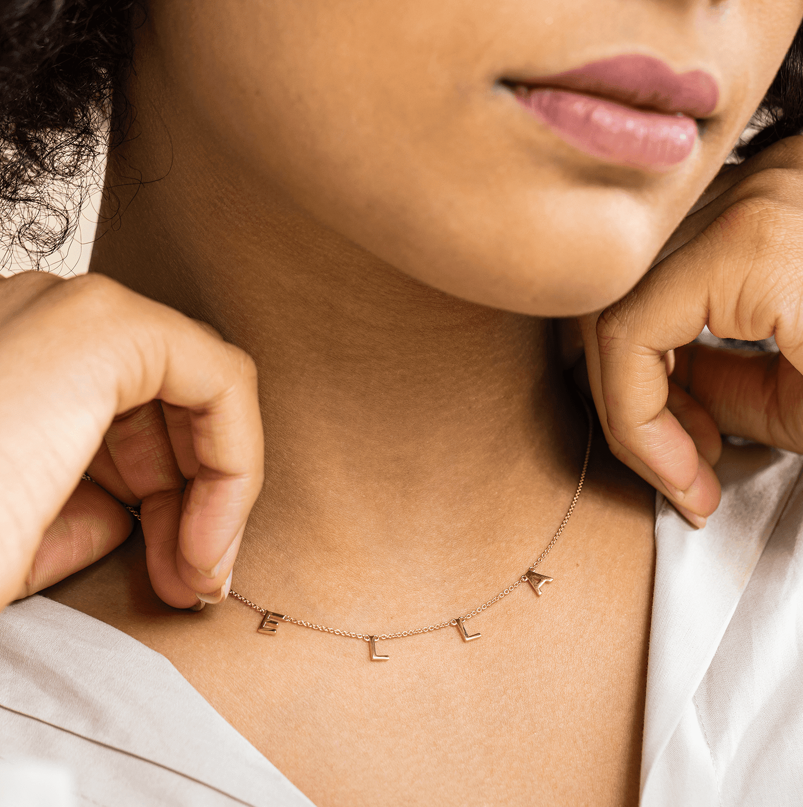 Name Necklace - 14K Rose Gold Necklaces magal-dev