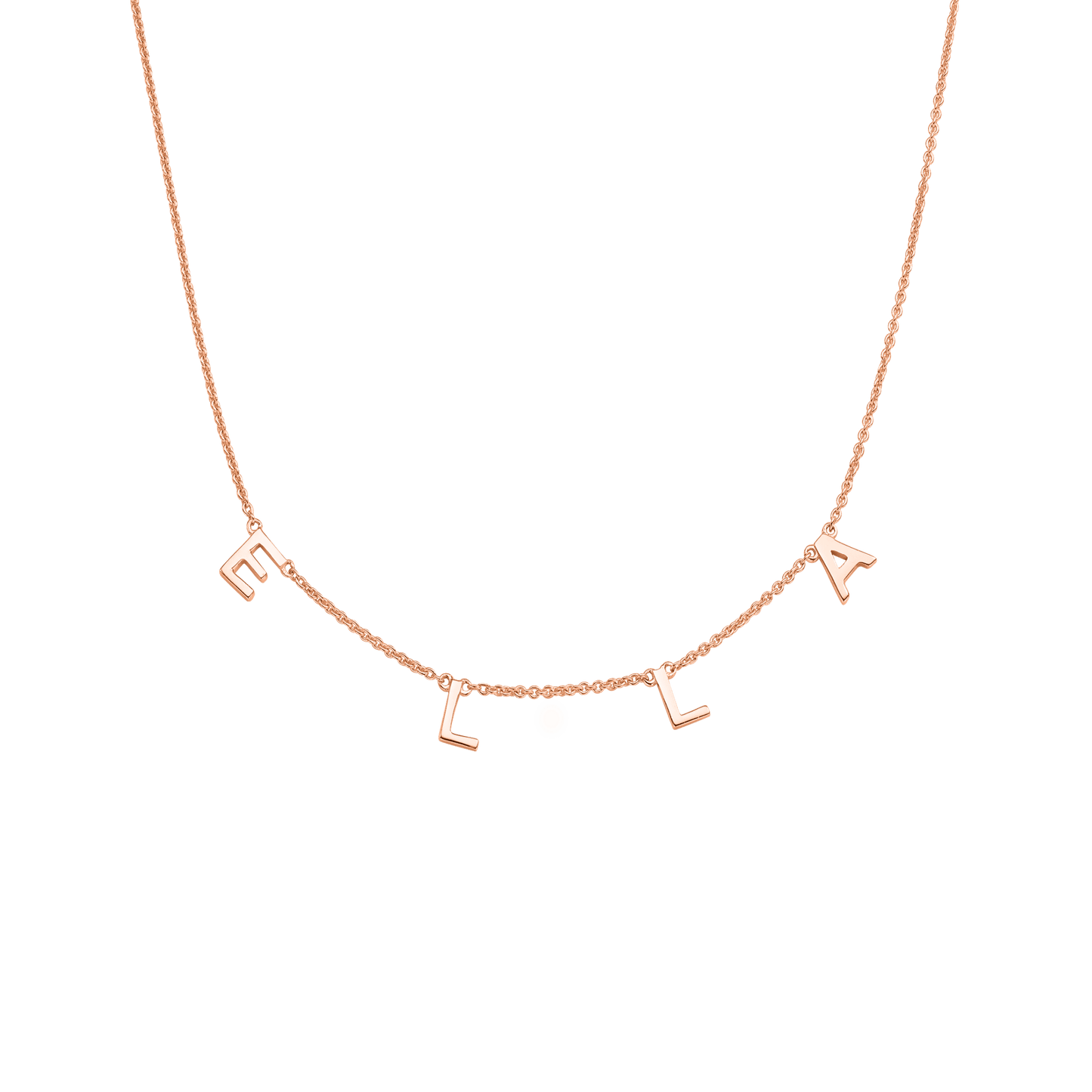 Name Necklace - 18K Rose Vermeil Necklaces magal-dev 1 Initial Adjustable 16-17" (40cm-43cm)