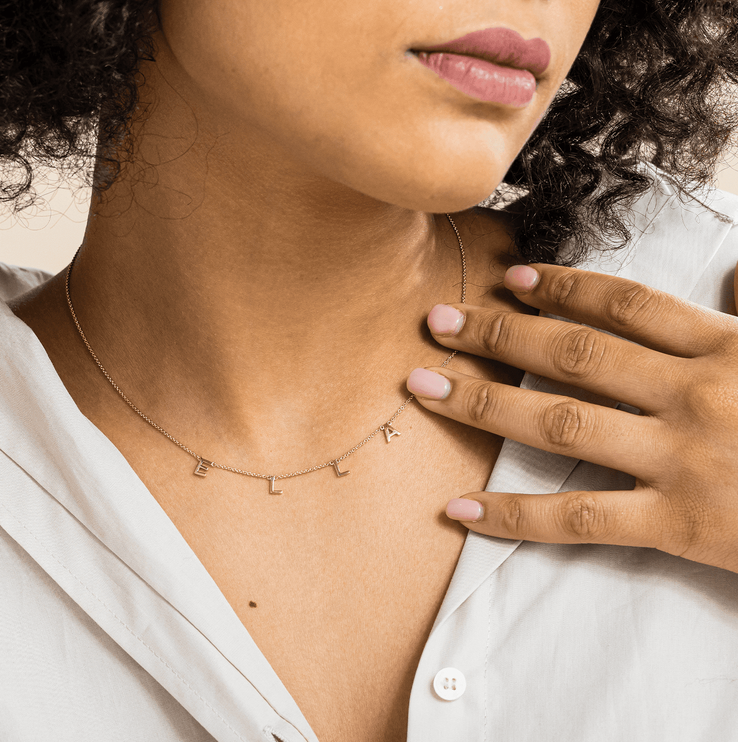 Name Necklace - 14K White Gold Necklaces magal-dev