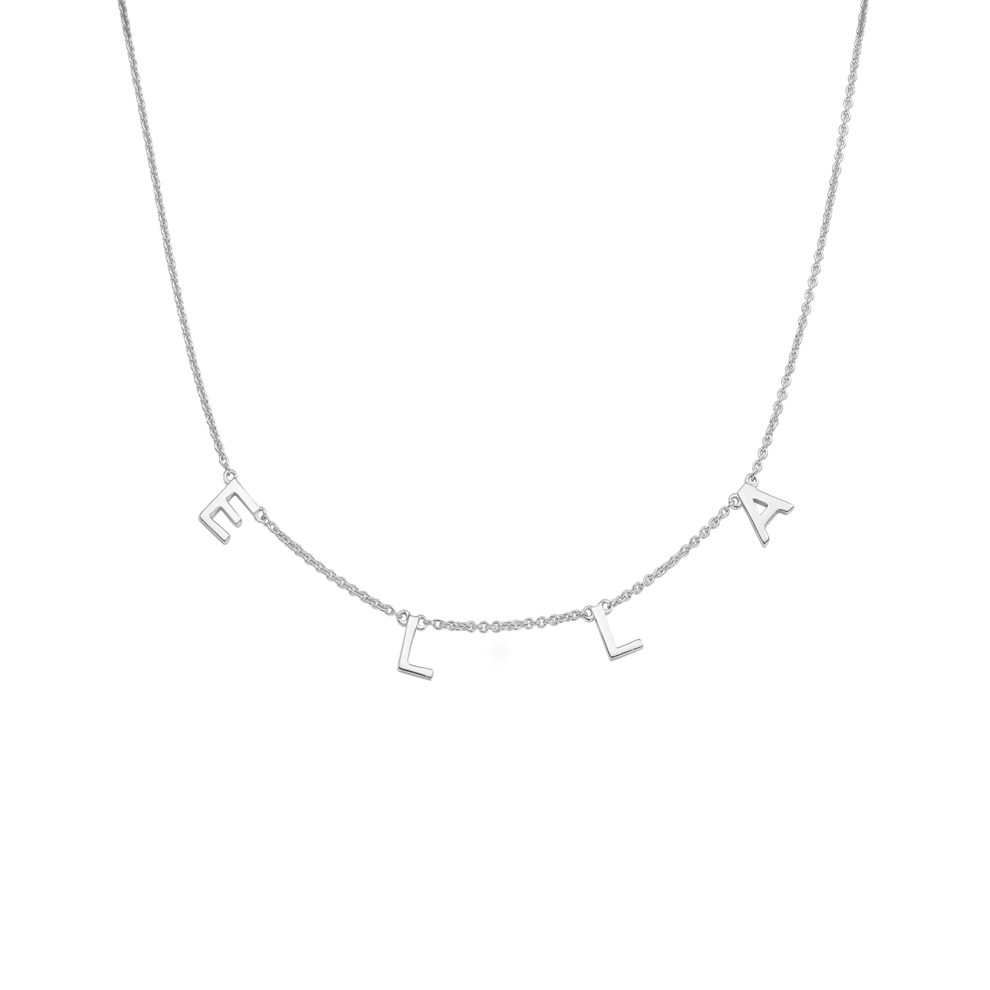 Name Necklace - 925 Sterling Silver Necklaces magal-dev 1 Initial Adjustable 16-17" (40cm-43cm)