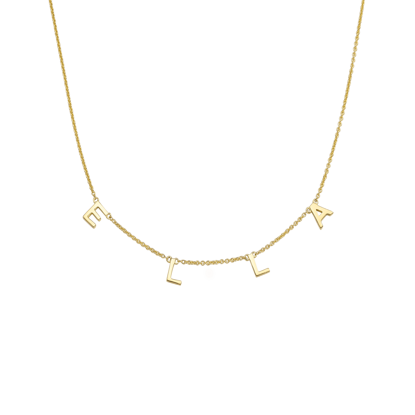 Name Necklace - 18K Gold Vermeil Necklaces magal-dev 1 Initial Adjustable 16-17" (40cm-43cm)