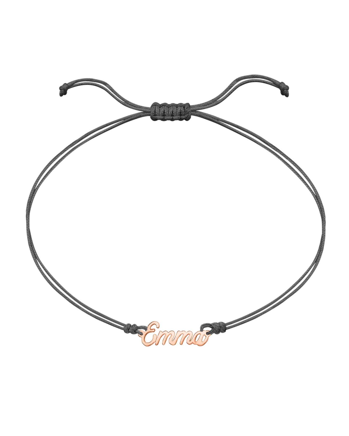 Name Plate String of Love - 14K Rose Gold Bracelets 14K Solid Gold Grey 1