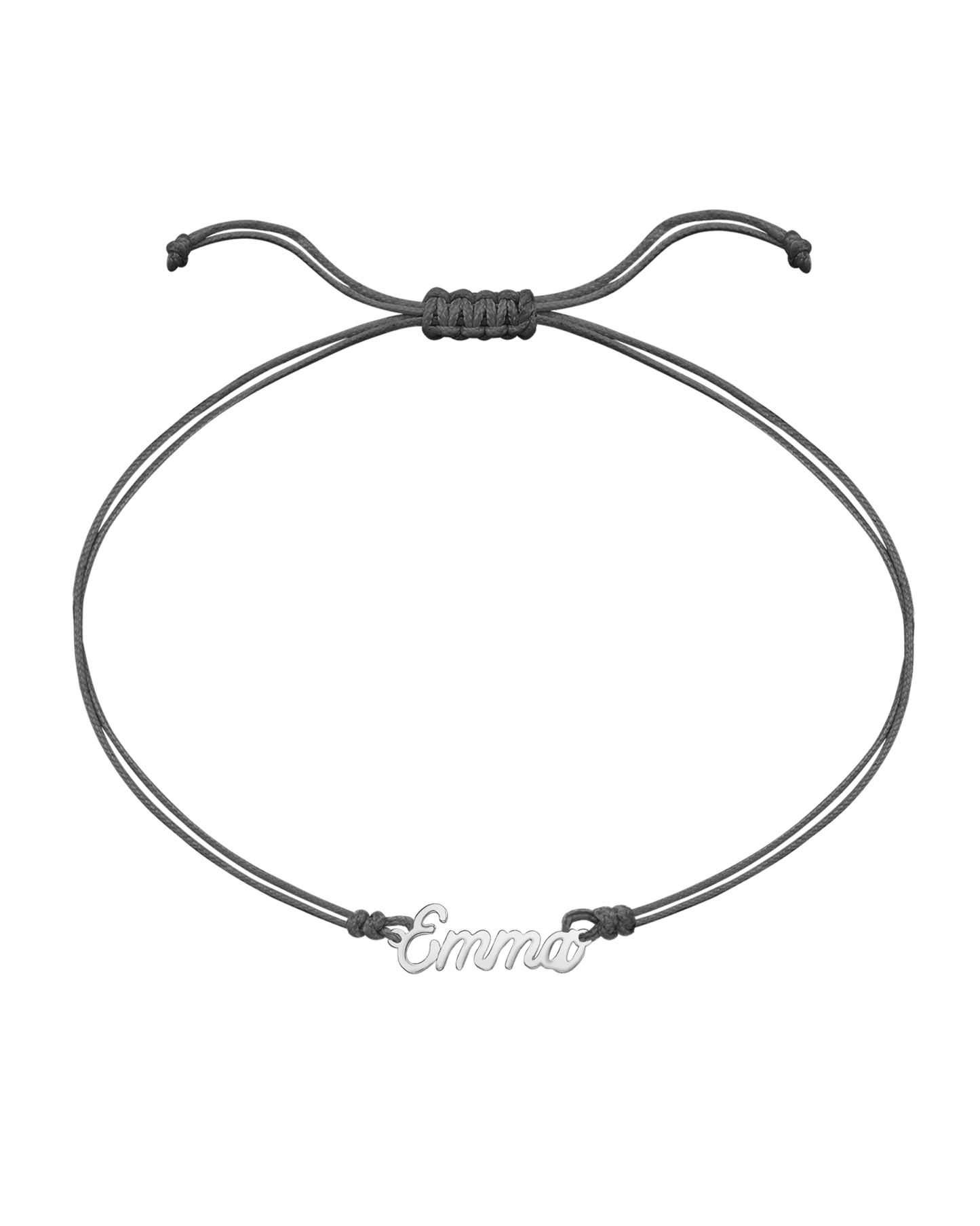 Name Plate String of Love - 14K White Gold Bracelets 14K Solid Gold Grey 1