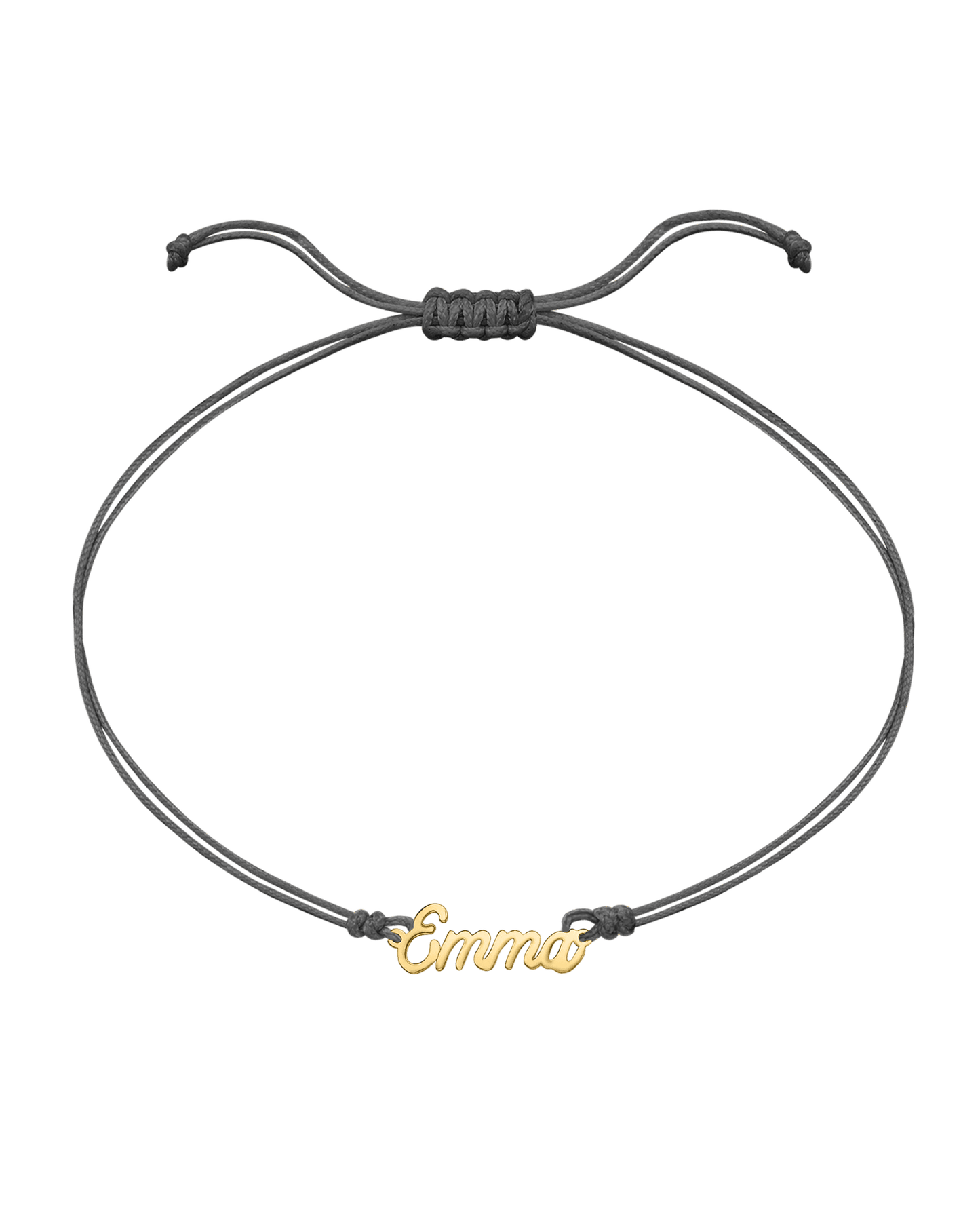 Name Plate String of Love - 14K Yellow Gold Bracelets 14K Solid Gold Grey 1