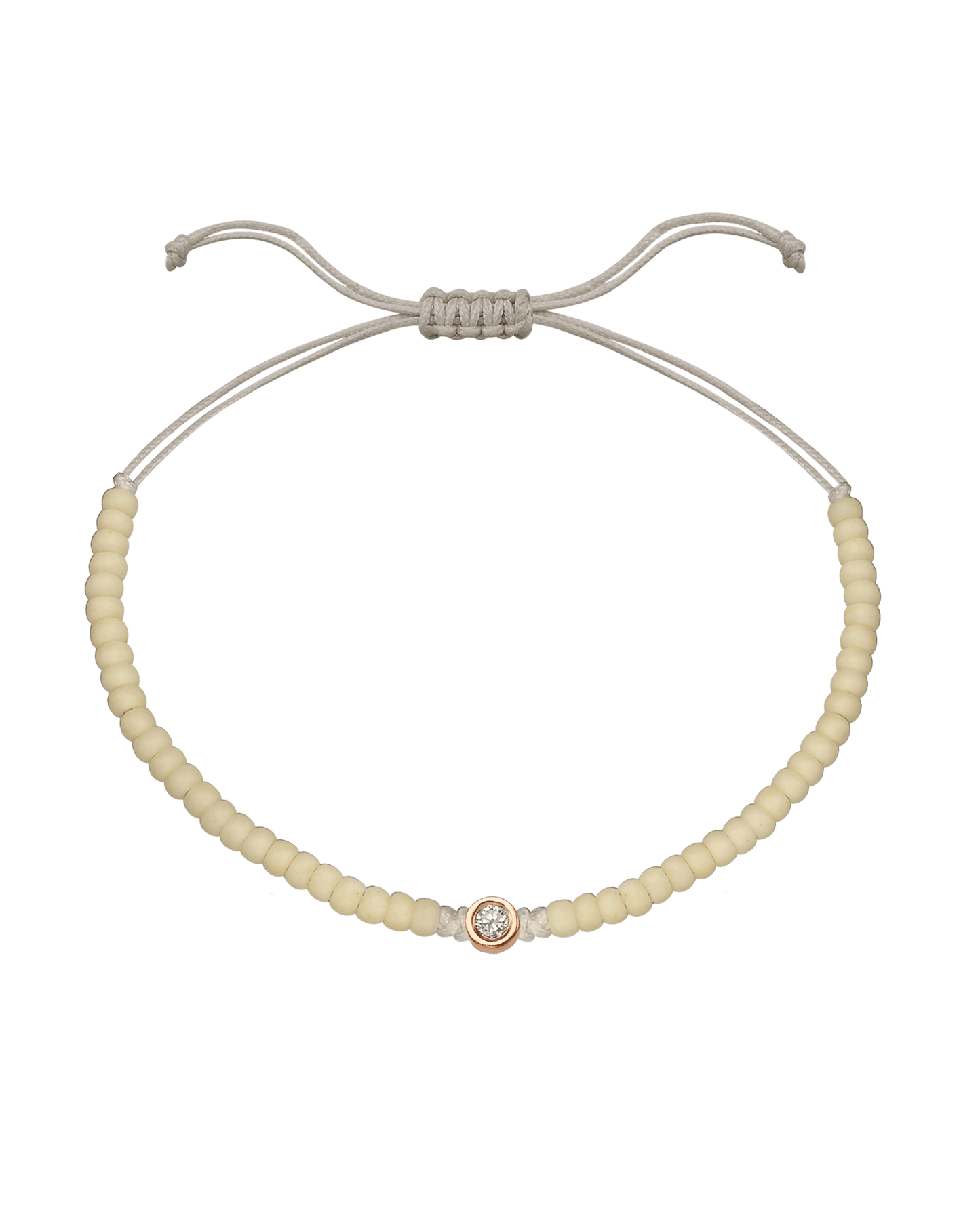 Off White Beads String of Love - 14K Rose Gold Bracelets magal-dev Medium: 0.04ct