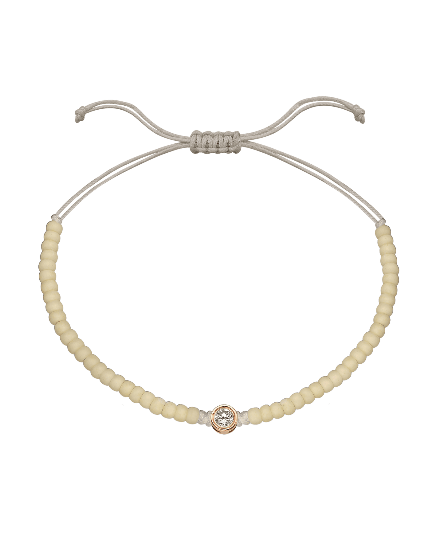 Off White Beads String of Love - 14K Rose Gold Bracelets magal-dev Large: 0.1ct