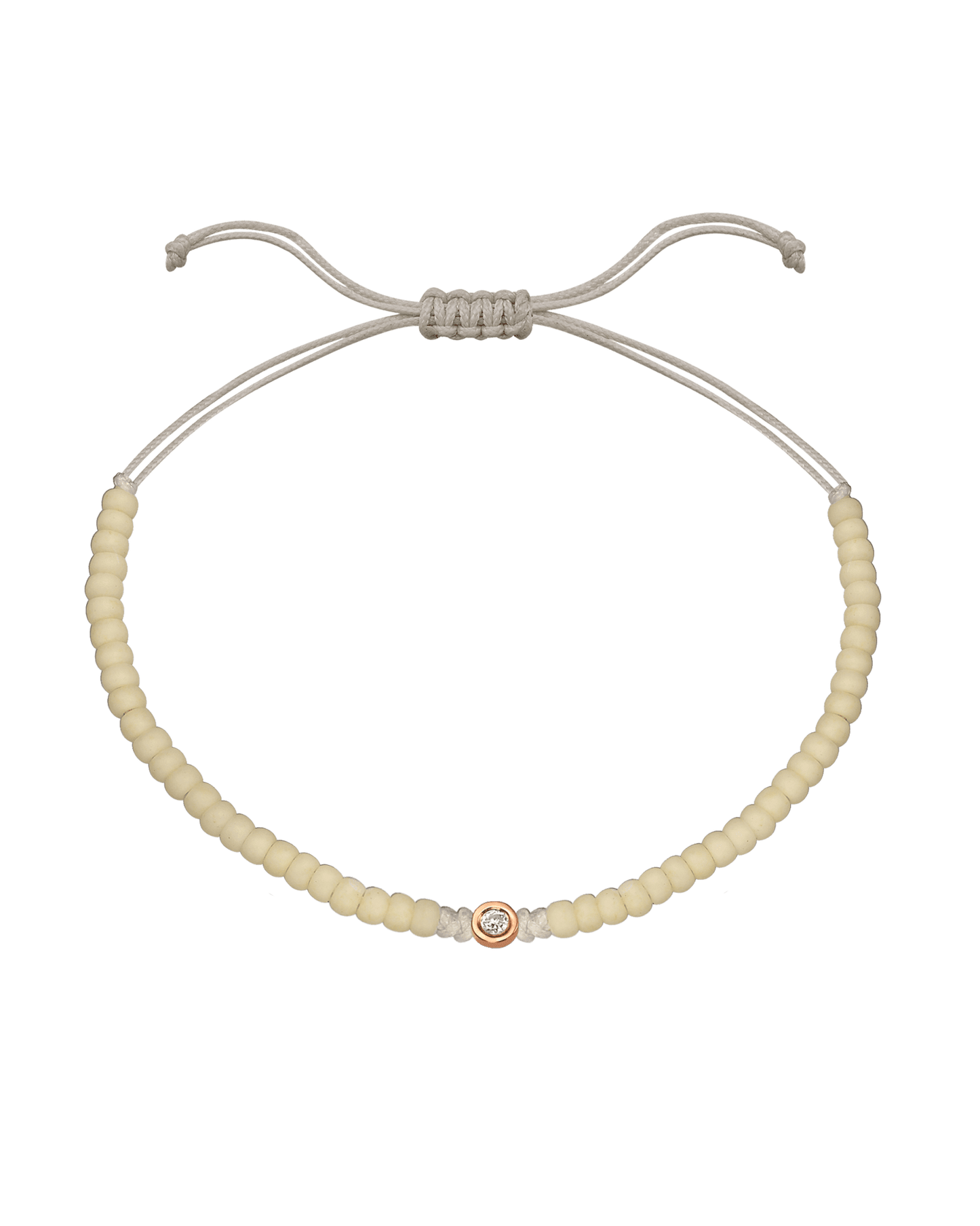 Off White Beads String of Love - 14K Rose Gold Bracelets magal-dev Small: 0.03ct