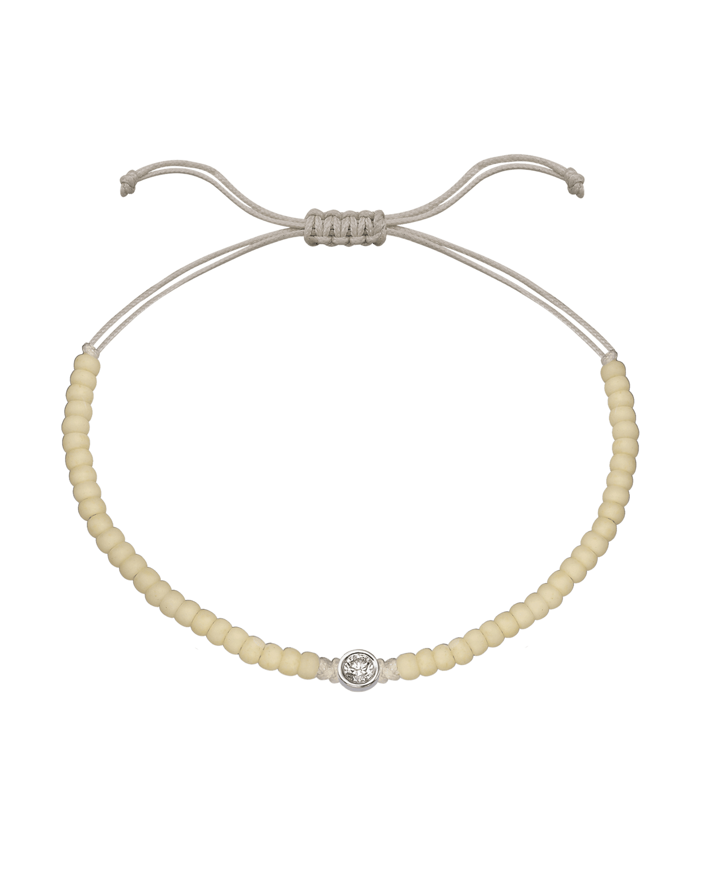 Off White Beads String of Love - 14K White Gold Bracelets magal-dev Large: 0.1ct
