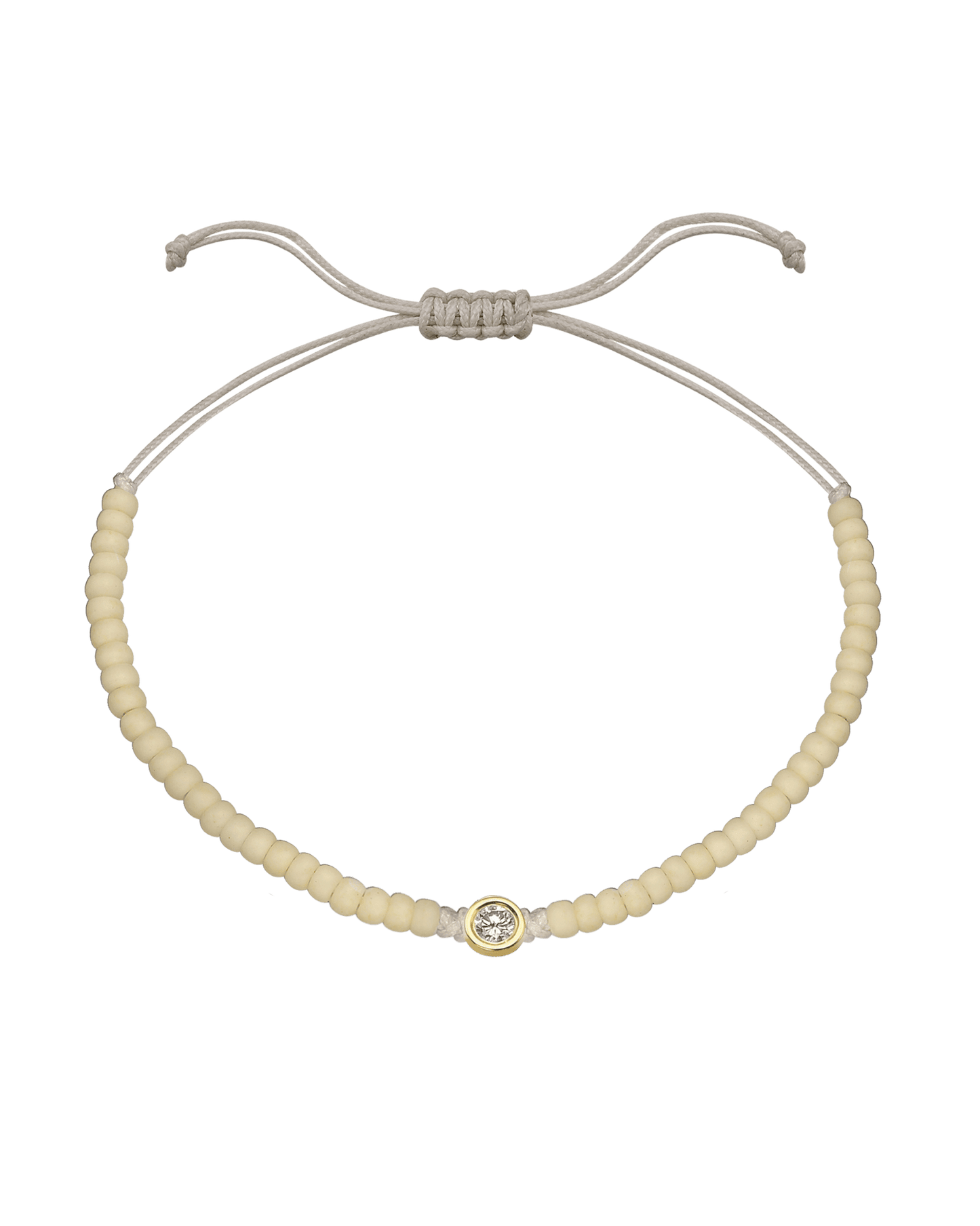 Off White Beads String of Love - 14K Yellow Gold Bracelets magal-dev Large: 0.1ct
