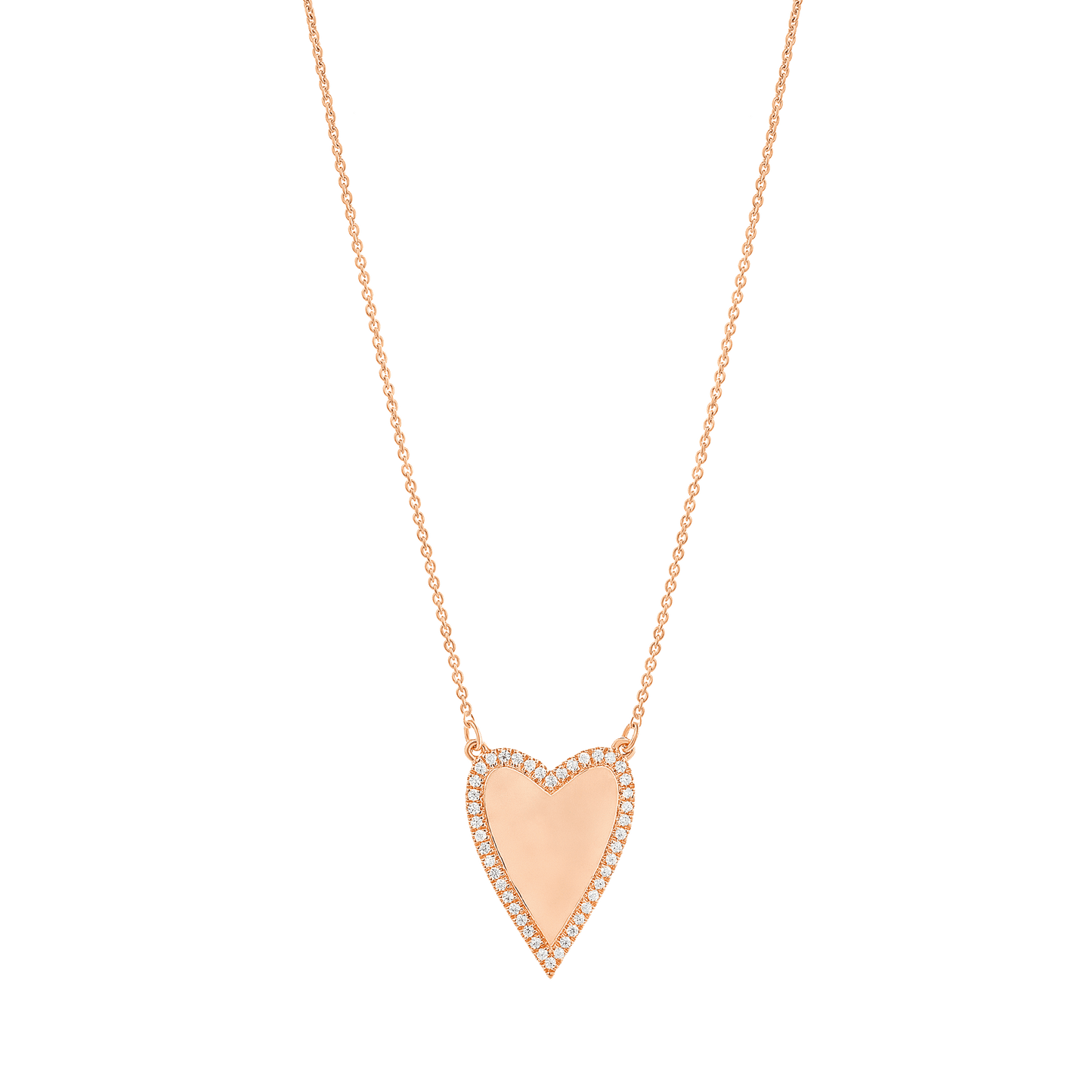 Outlined Heart Diamond Necklace - 18K Gold Vermeil Necklaces magal-dev
