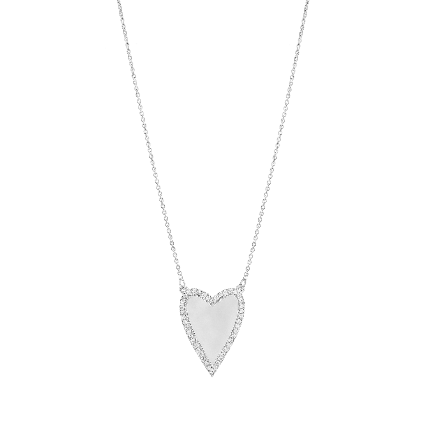 Outlined Heart Diamond Necklace - 18K Gold Vermeil Necklaces magal-dev