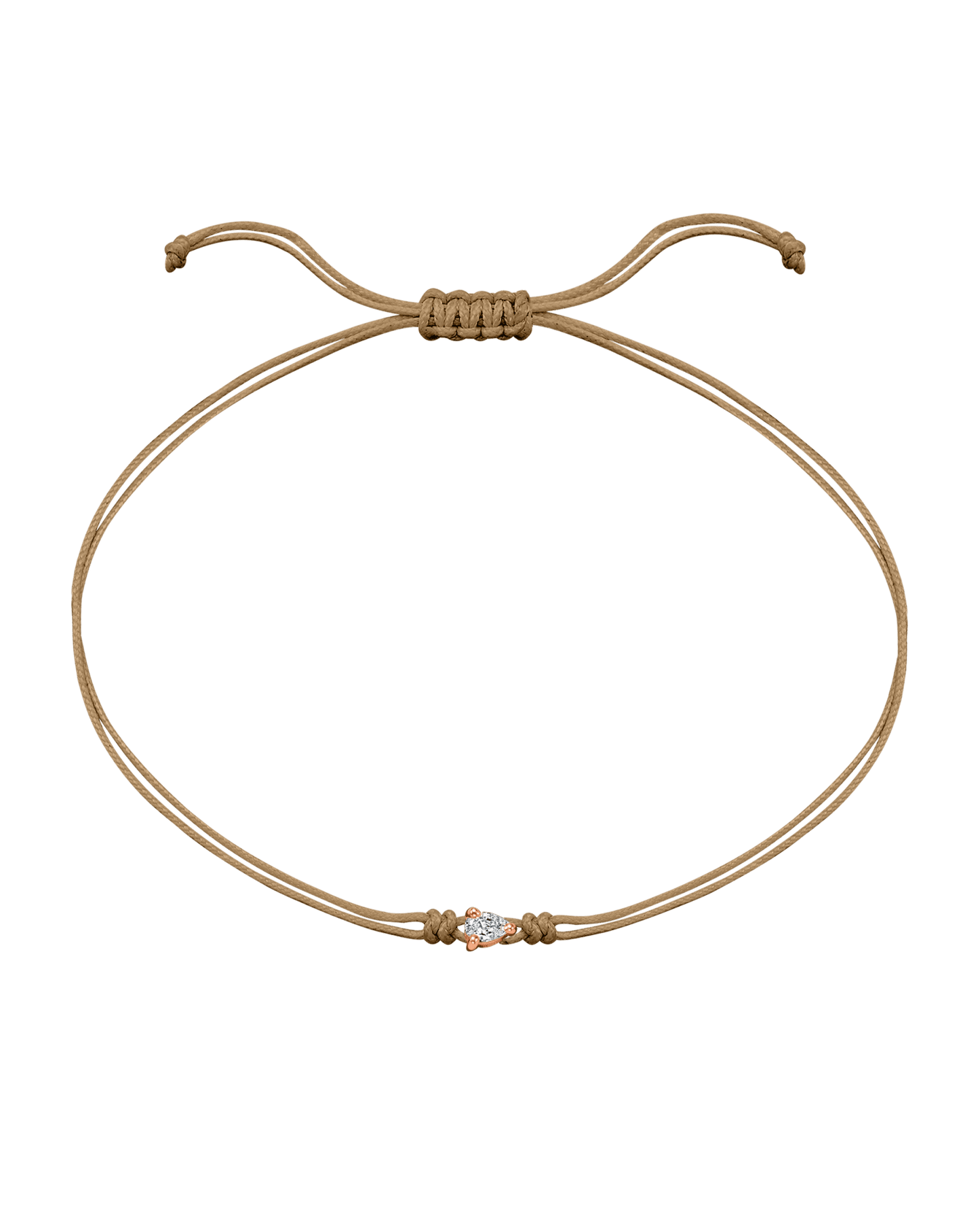 Pear Diamond String Of Love - 14K Rose Gold Bracelet 14K Solid Gold Camel