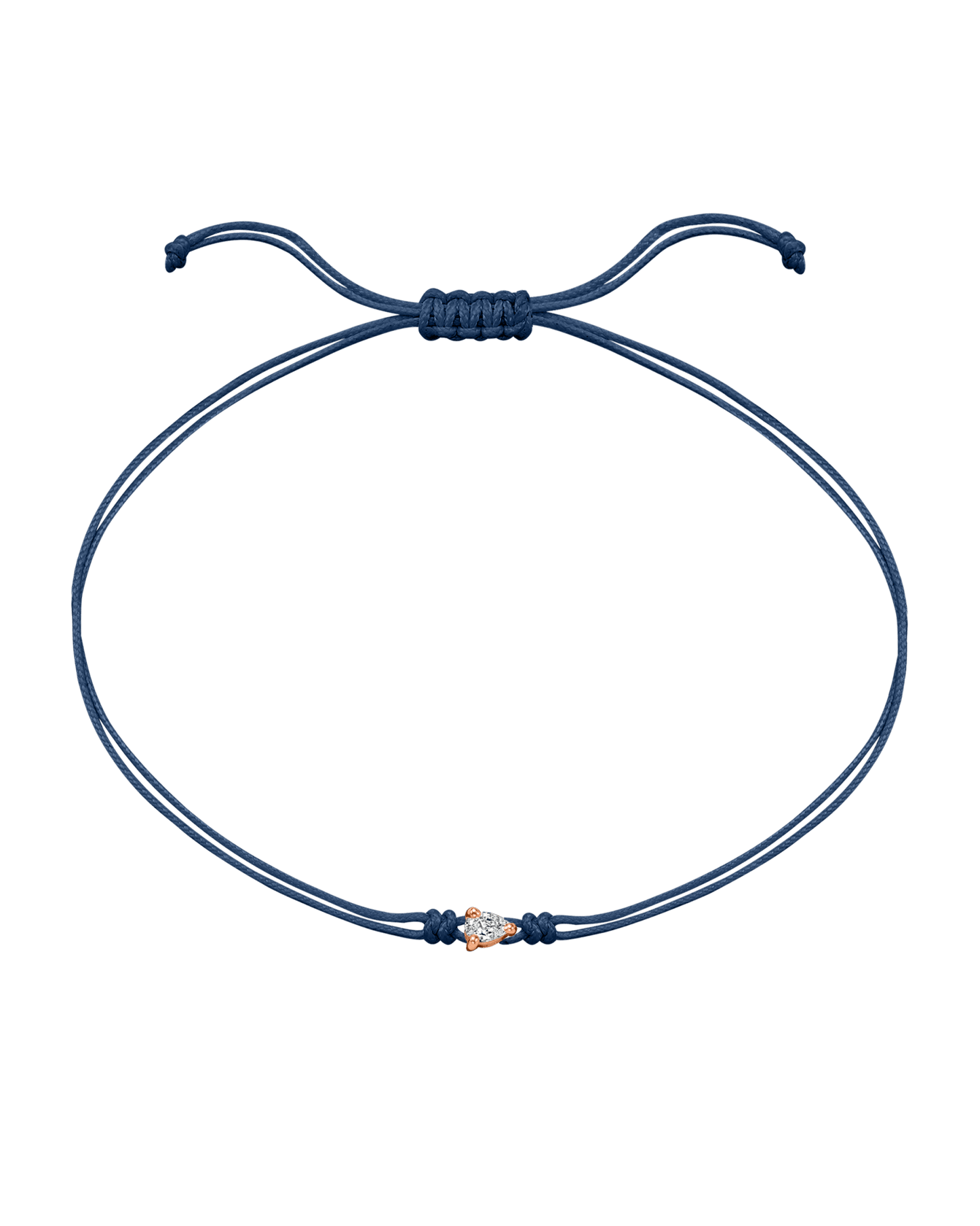 Pear Diamond String Of Love - 14K Rose Gold Bracelet 14K Solid Gold Indigo