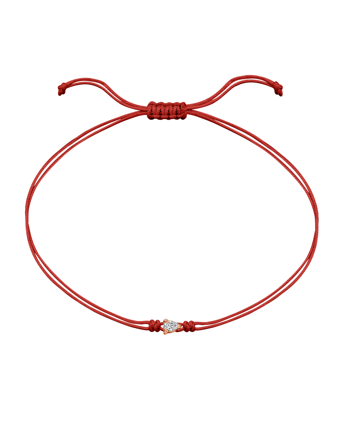 Pear Diamond String Of Love - 14K Rose Gold Bracelet 14K Solid Gold Red