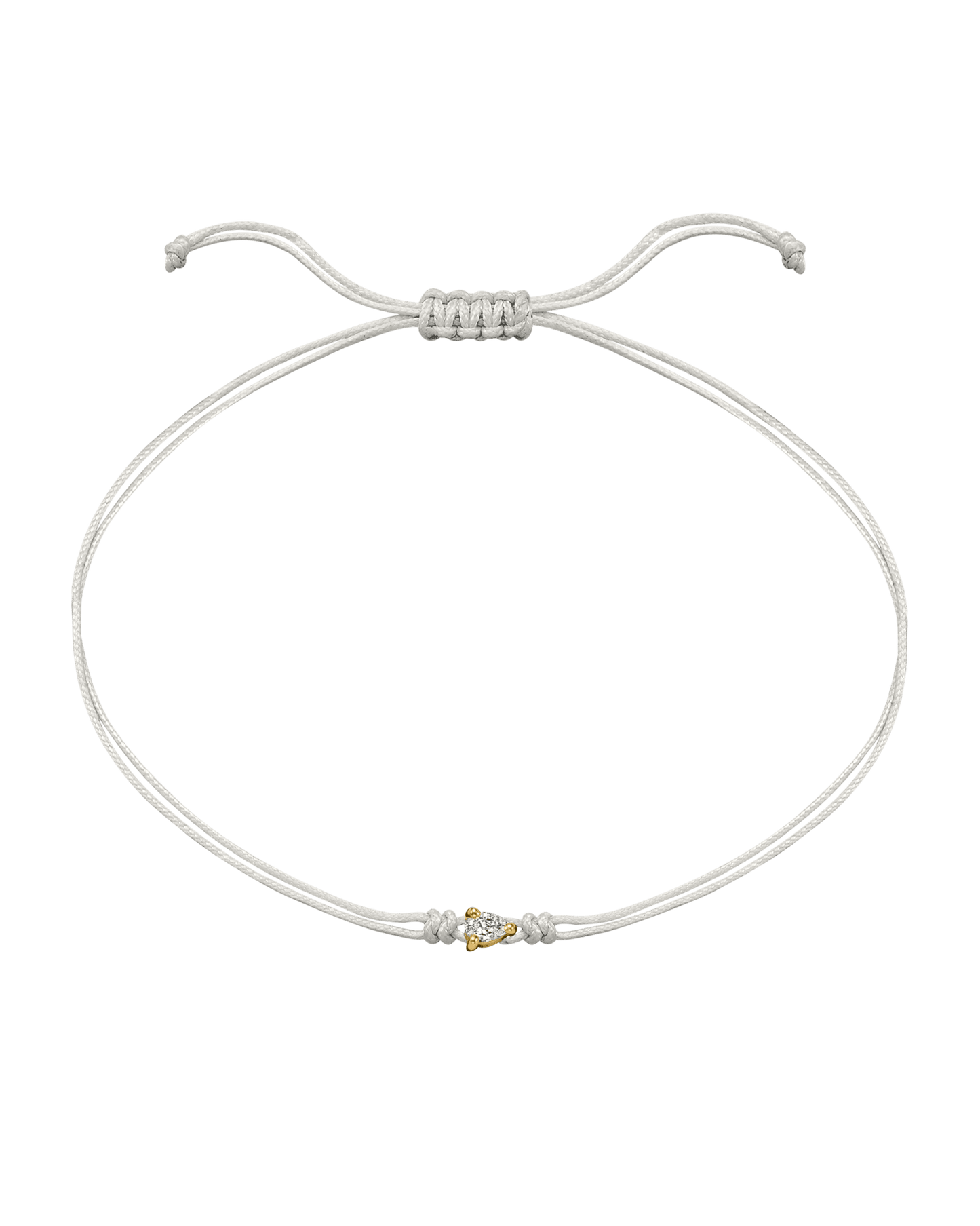 Pear Diamond String Of Love - 14K Yellow Gold Bracelet 14K Solid Gold Pearl