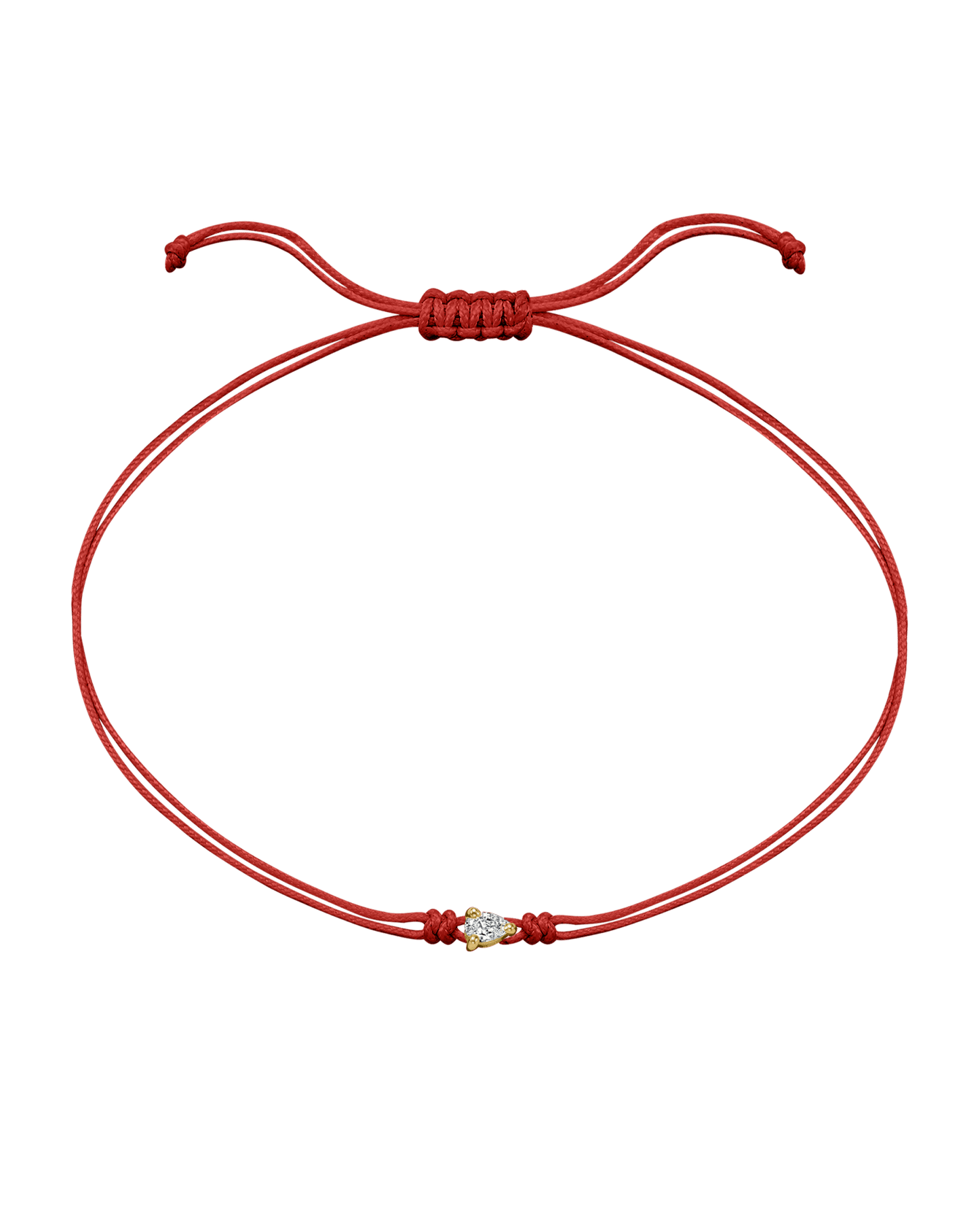 Pear Diamond String Of Love - 14K Yellow Gold Bracelet 14K Solid Gold Red
