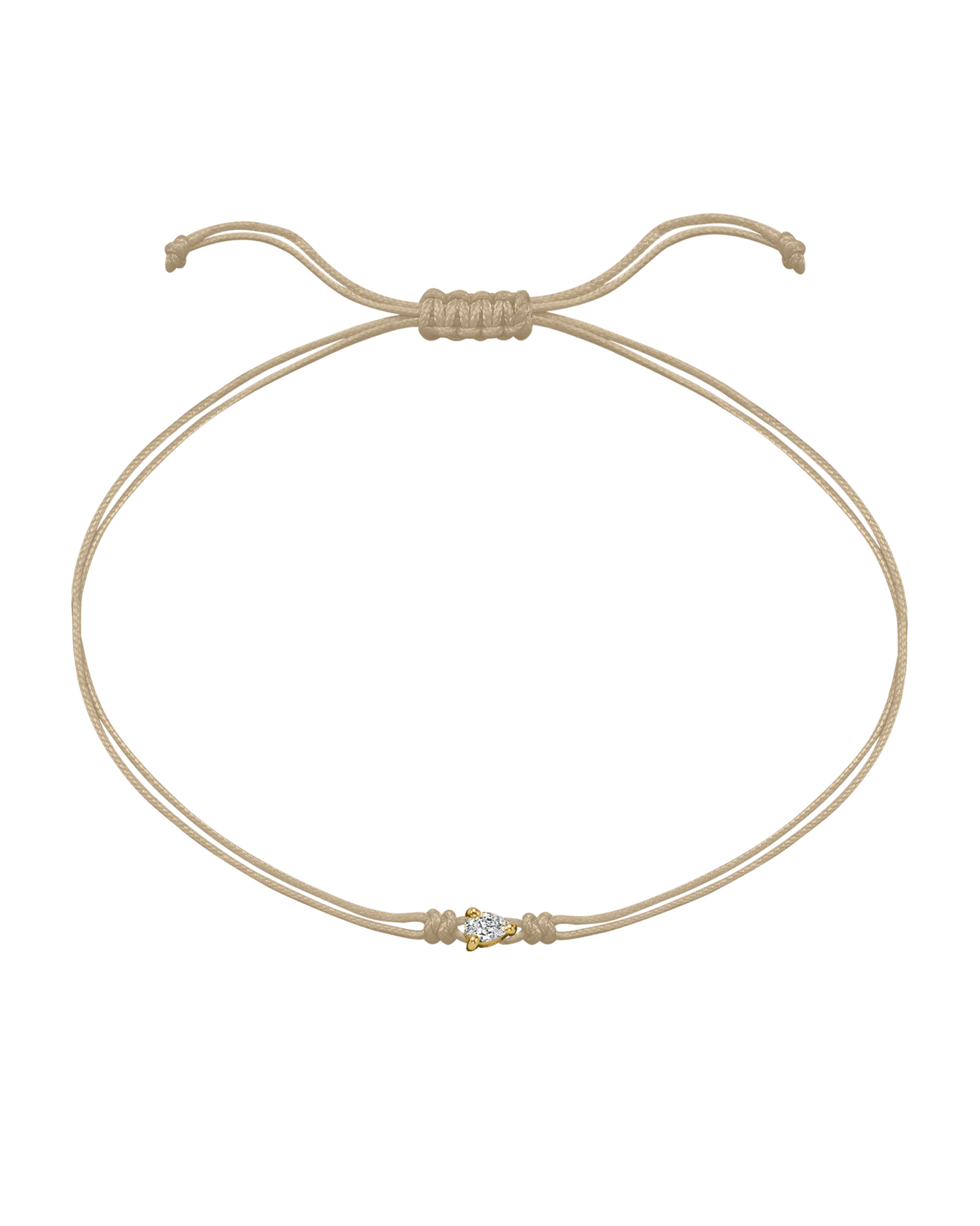 Pear Diamond String Of Love - 14K Yellow Gold Bracelet 14K Solid Gold Beige