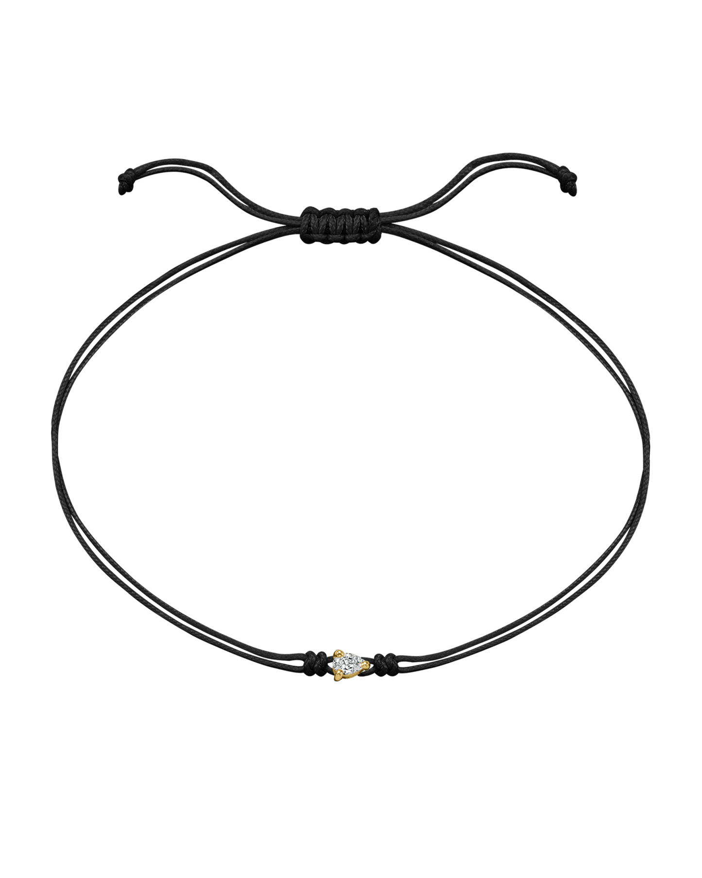 Pear Diamond String Of Love - 14K Yellow Gold Bracelet 14K Solid Gold Black