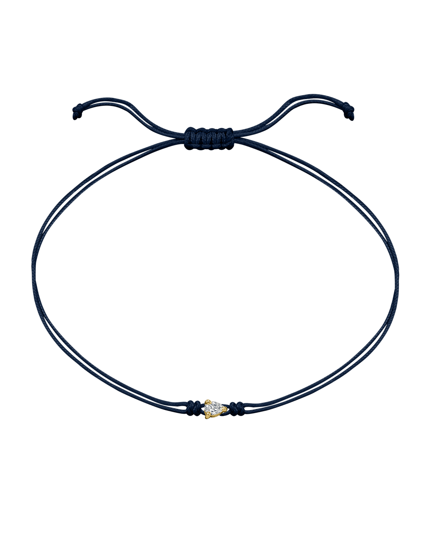 Pear Diamond String Of Love - 14K Yellow Gold Bracelet 14K Solid Gold Navy Blue