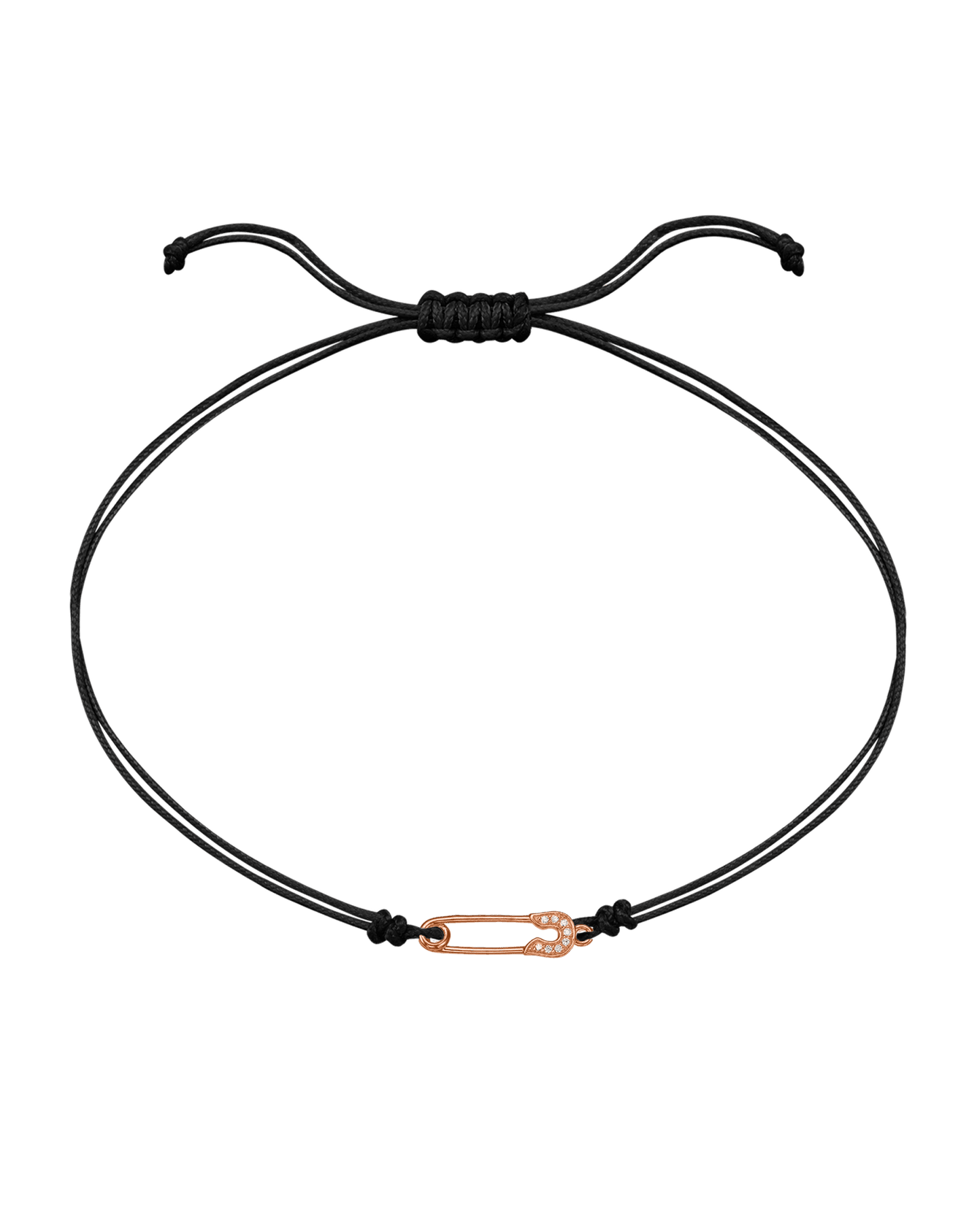 Pins Diamond String of love - 14K Rose Gold Bracelet 14K Solid Gold Black