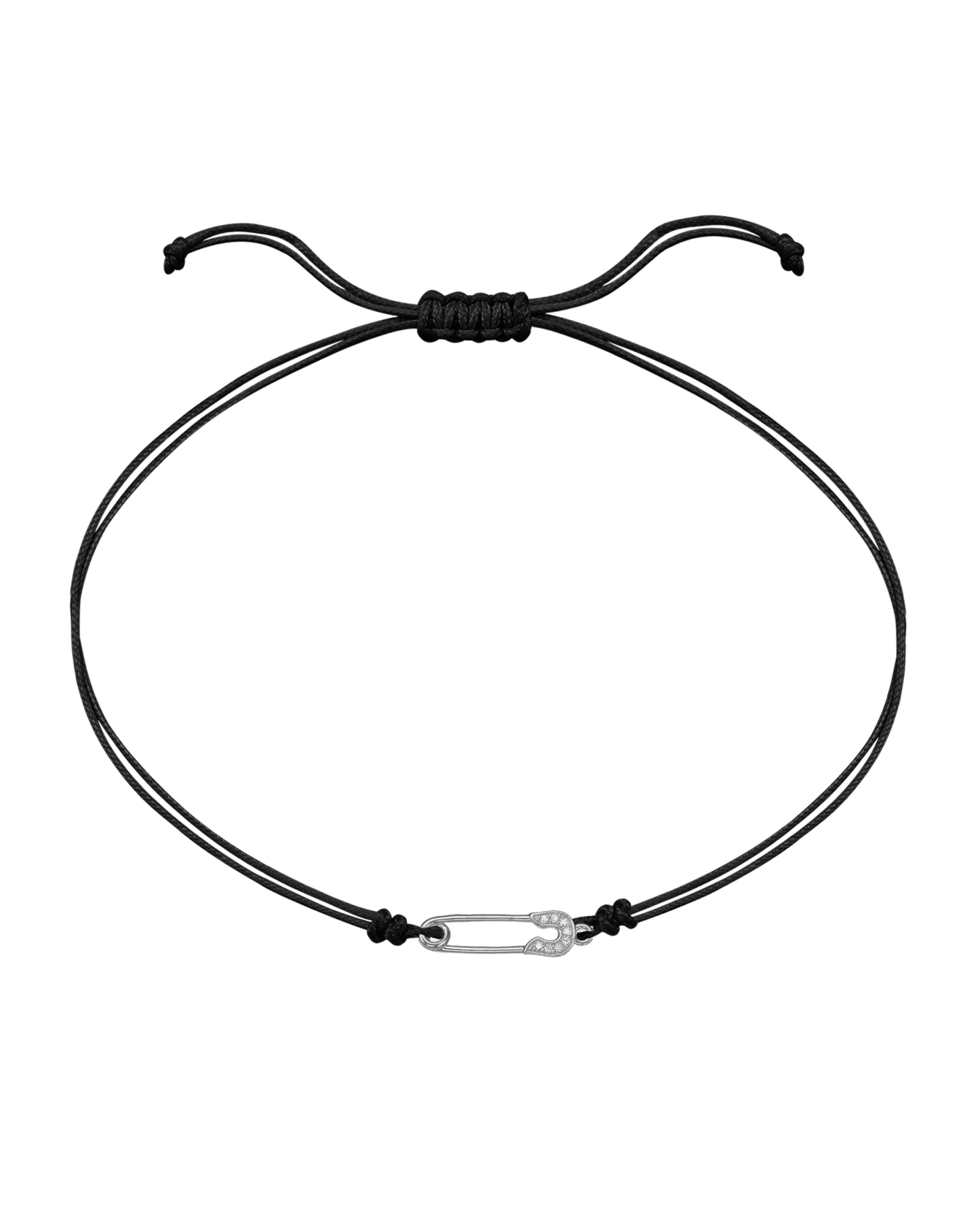 Pins Diamond String of love - 14K White Gold Bracelet 14K Solid Gold Black