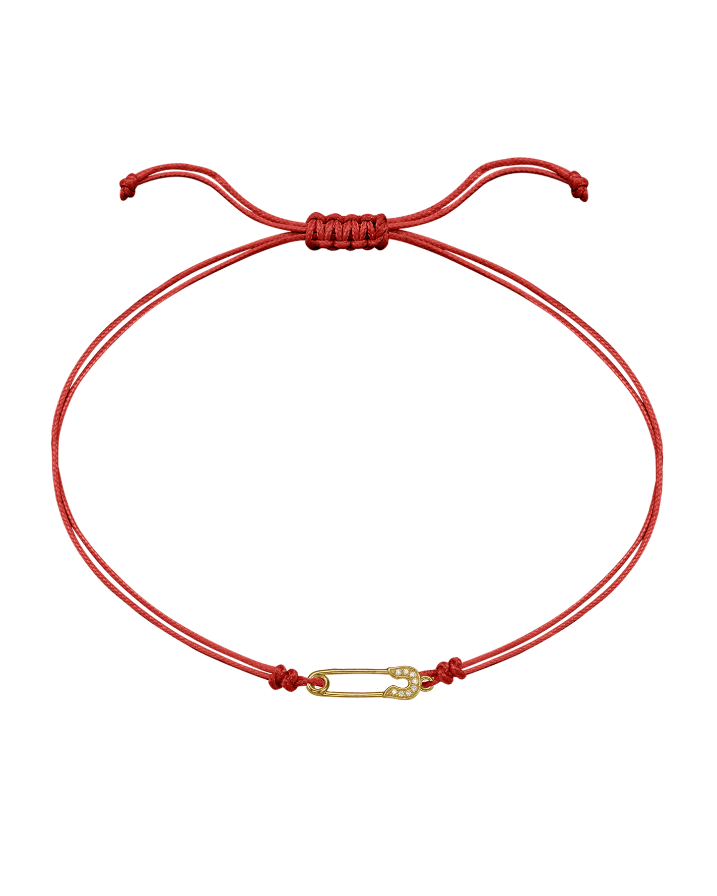 Pins Diamond String of love - 14K Yellow Gold Bracelet 14K Solid Gold Red