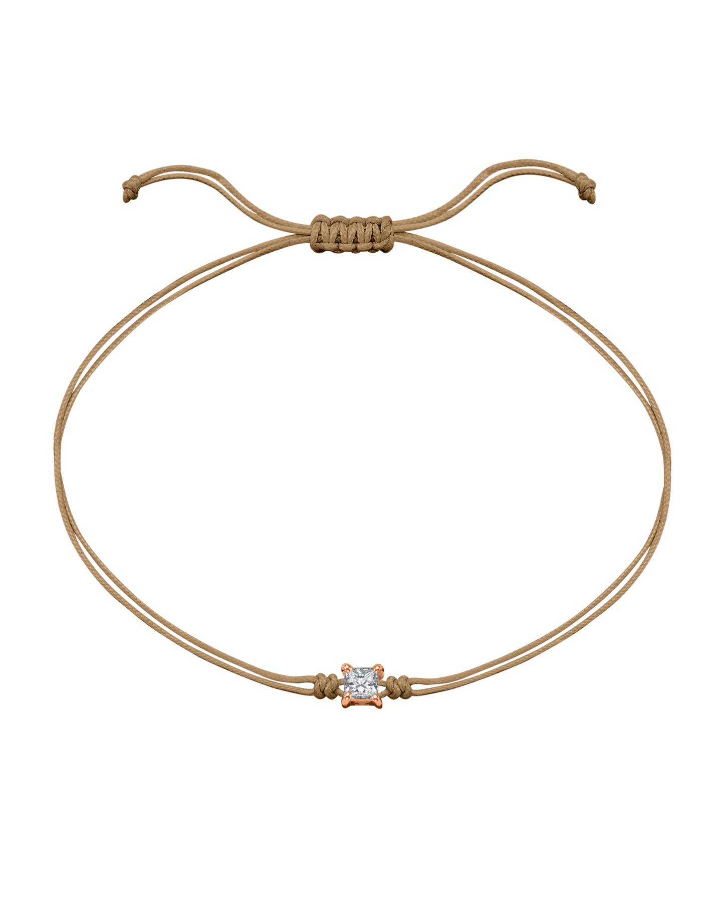 Princess Diamond String Of Love - 14K Rose Gold Bracelet 14K Solid Gold Camel