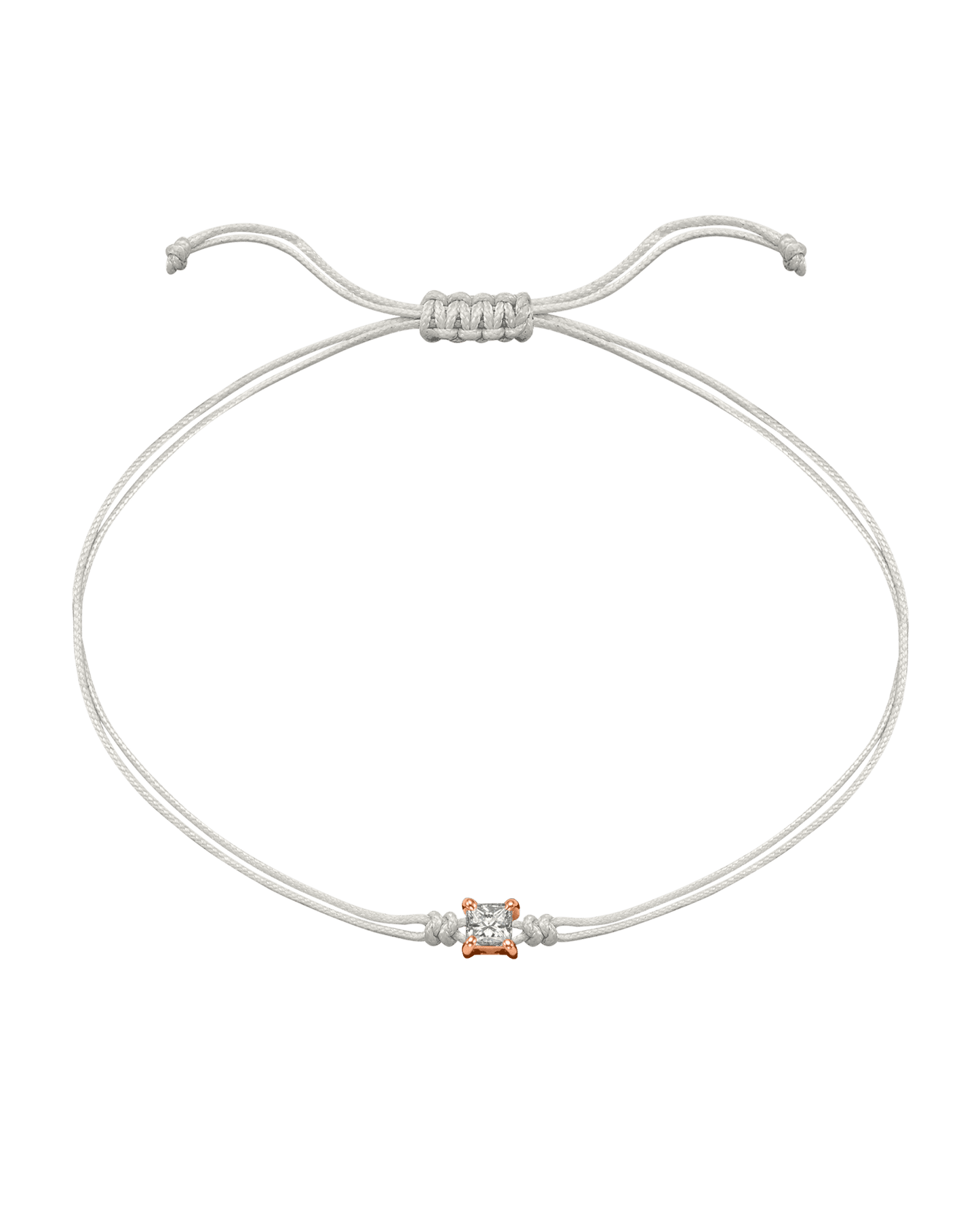 Princess Diamond String Of Love - 14K Rose Gold Bracelet 14K Solid Gold Pearl