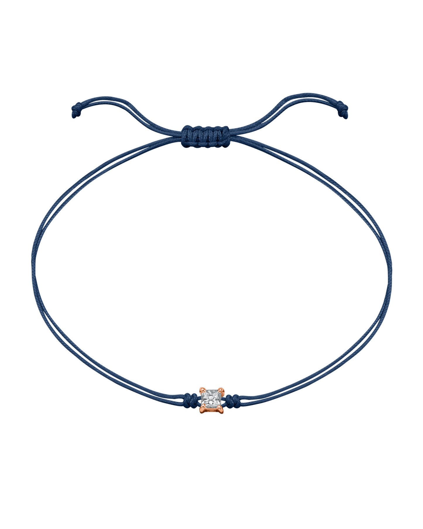 Princess Diamond String Of Love - 14K Rose Gold Bracelet 14K Solid Gold Indigo