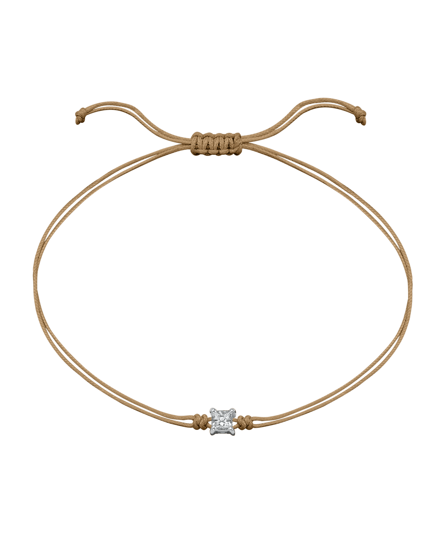 Princess Diamond String Of Love - 14K White Gold Bracelet 14K Solid Gold Camel