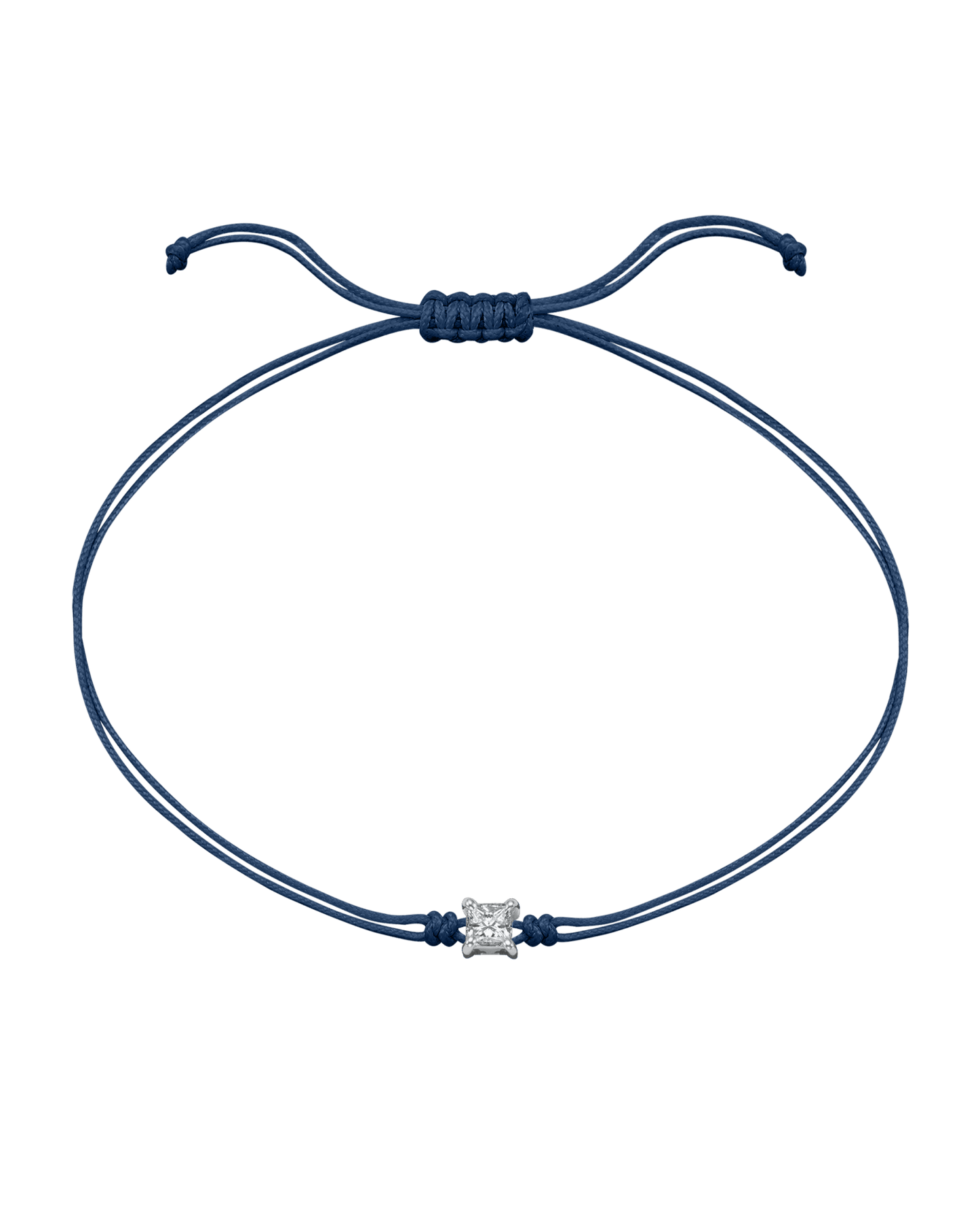 Princess Diamond String Of Love - 14K White Gold Bracelet 14K Solid Gold Indigo