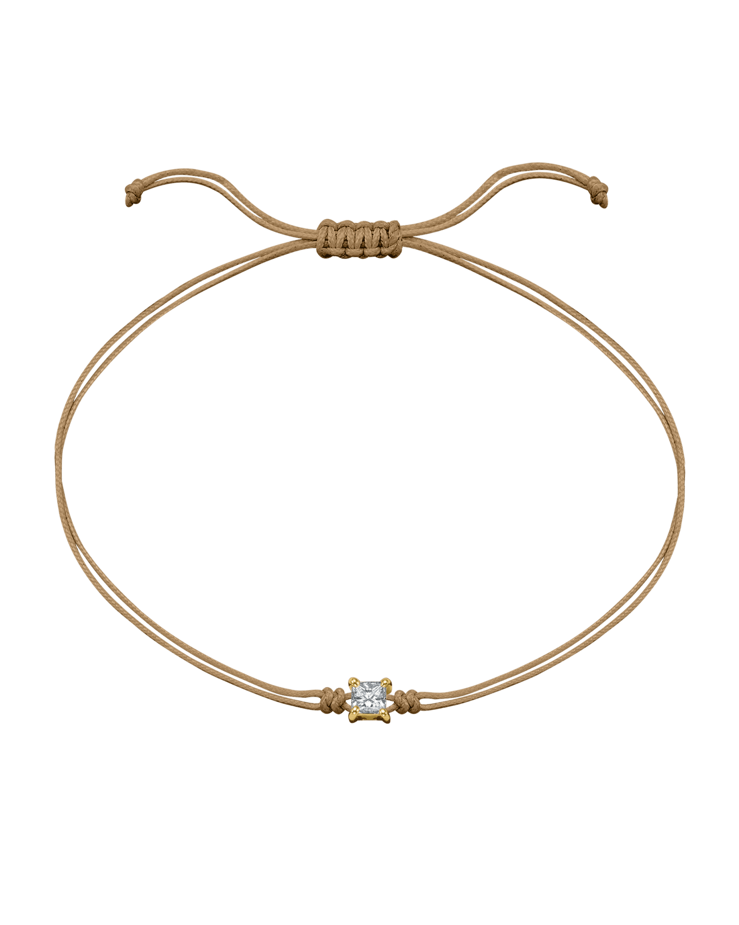 Princess Diamond String Of Love - 14K Yellow Gold Bracelet 14K Solid Gold Camel