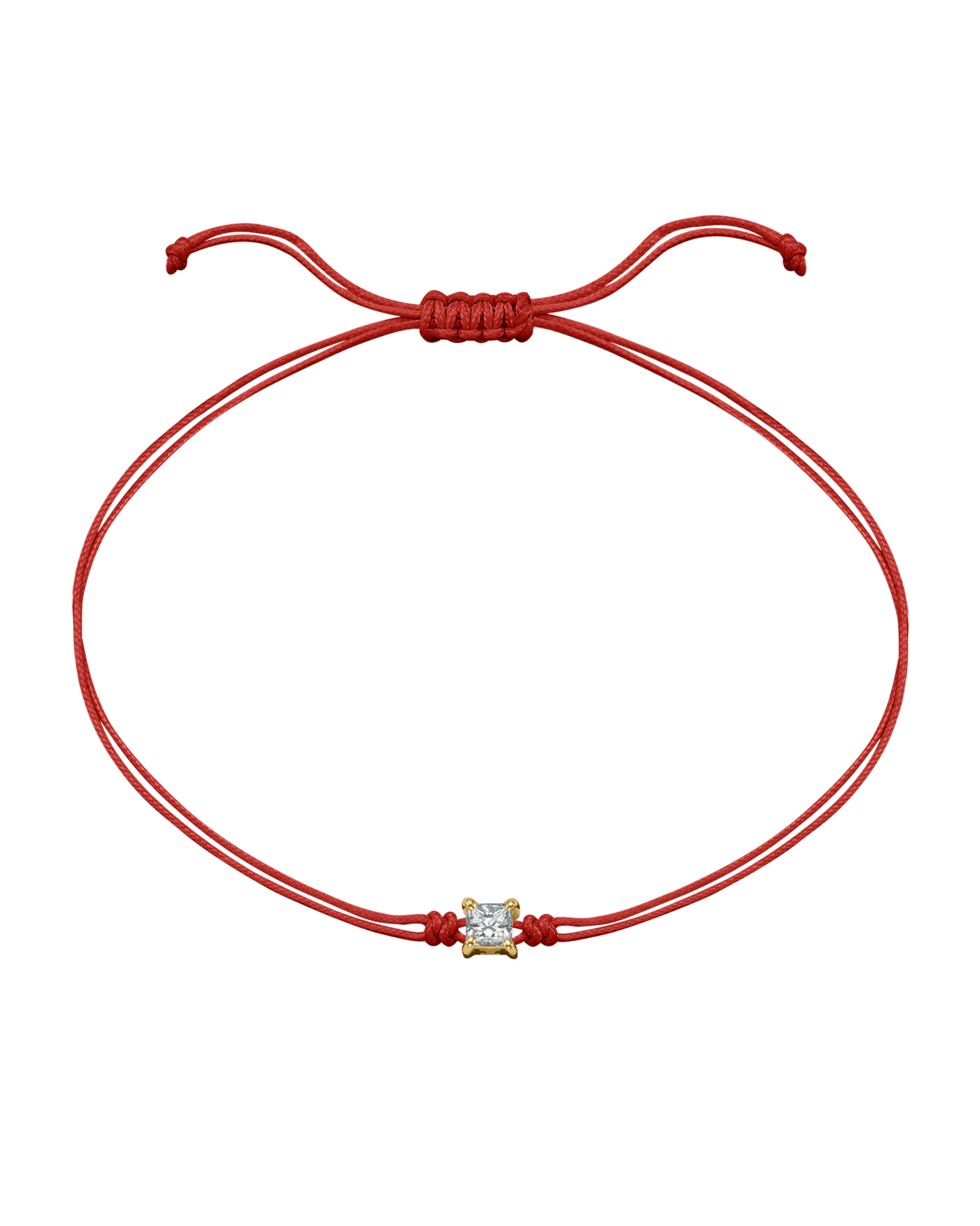 Princess Diamond String Of Love - 14K Yellow Gold Bracelet 14K Solid Gold Red