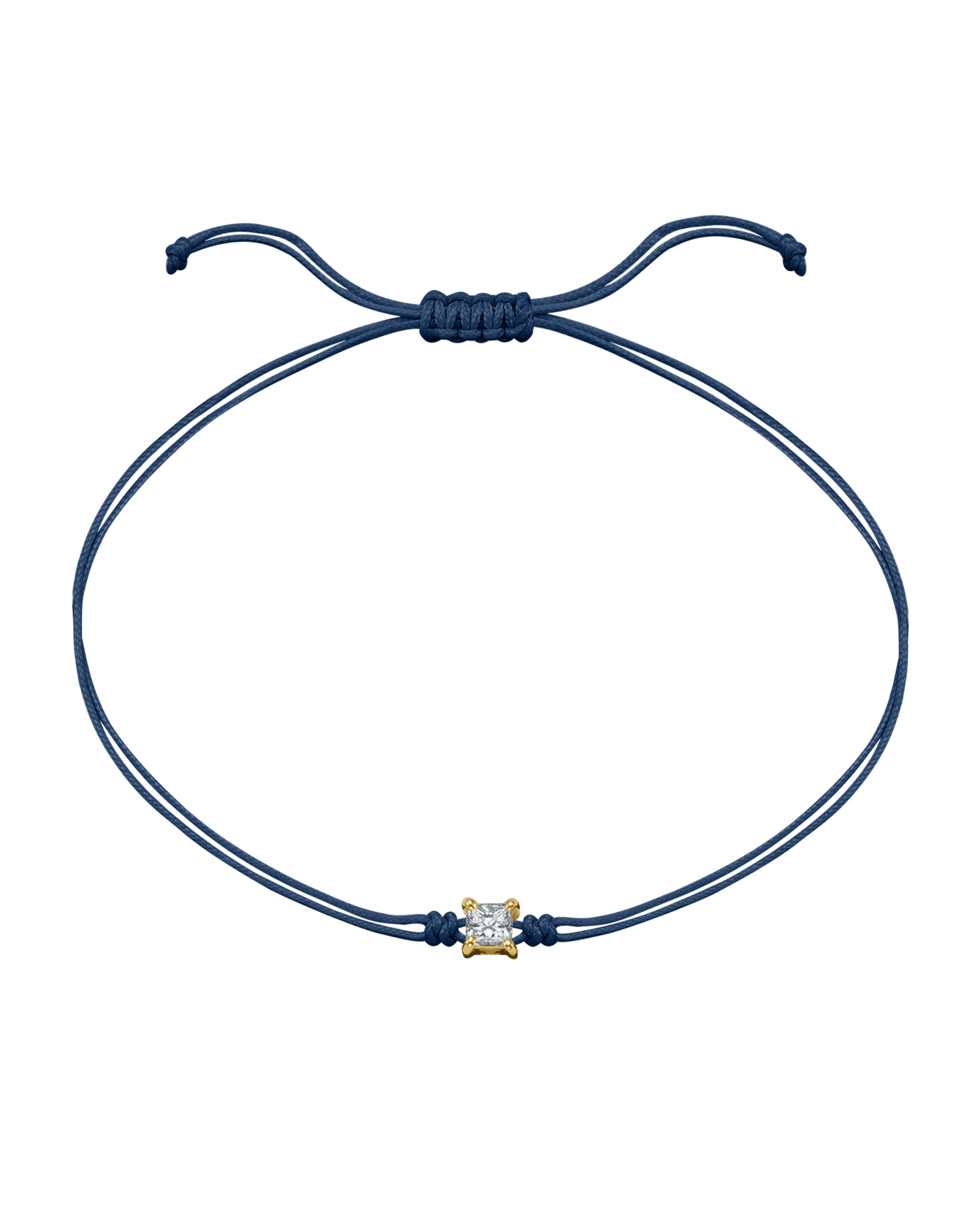 Princess Diamond String Of Love - 14K Yellow Gold Bracelet 14K Solid Gold Indigo