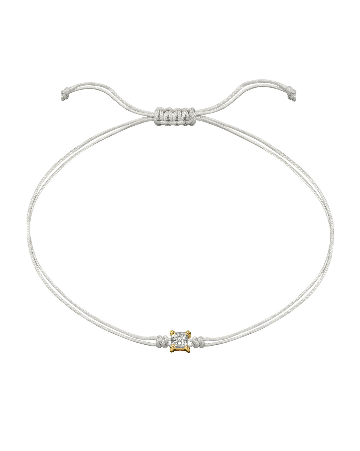 Princess Diamond String Of Love - 14K Yellow Gold Bracelet 14K Solid Gold Pearl