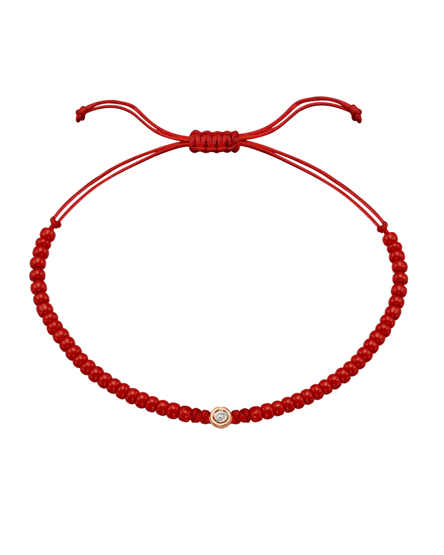 Red Magnesite String Of Love - 14K Rose Gold Bracelet magal-dev Small: 0.03ct