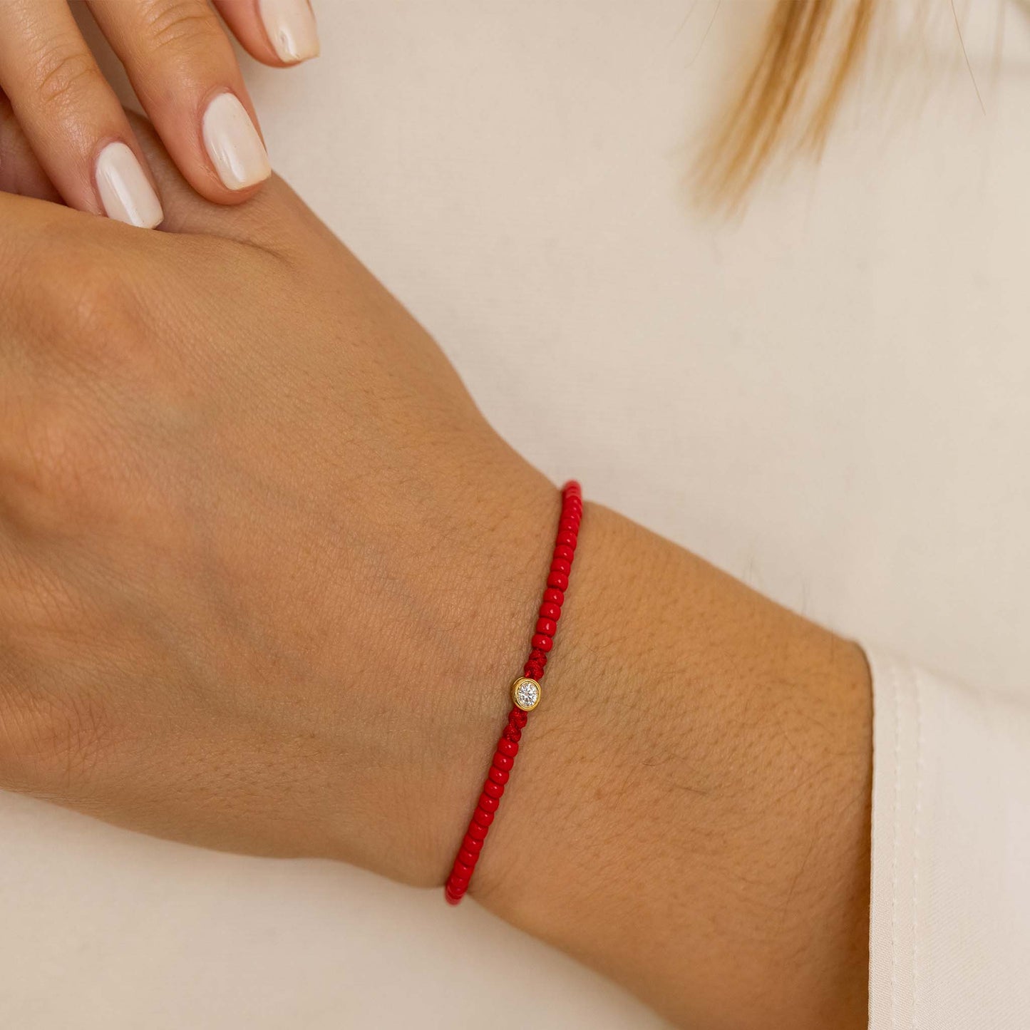 Red Magnesite String Of Love - 14K Rose Gold Bracelet magal-dev