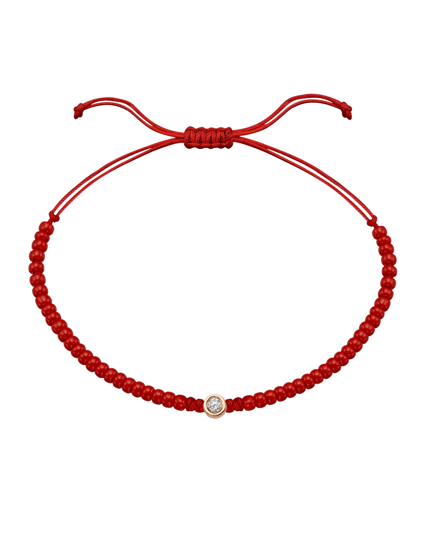Red Magnesite String Of Love - 14K Rose Gold Bracelet magal-dev Medium: 0.04ct