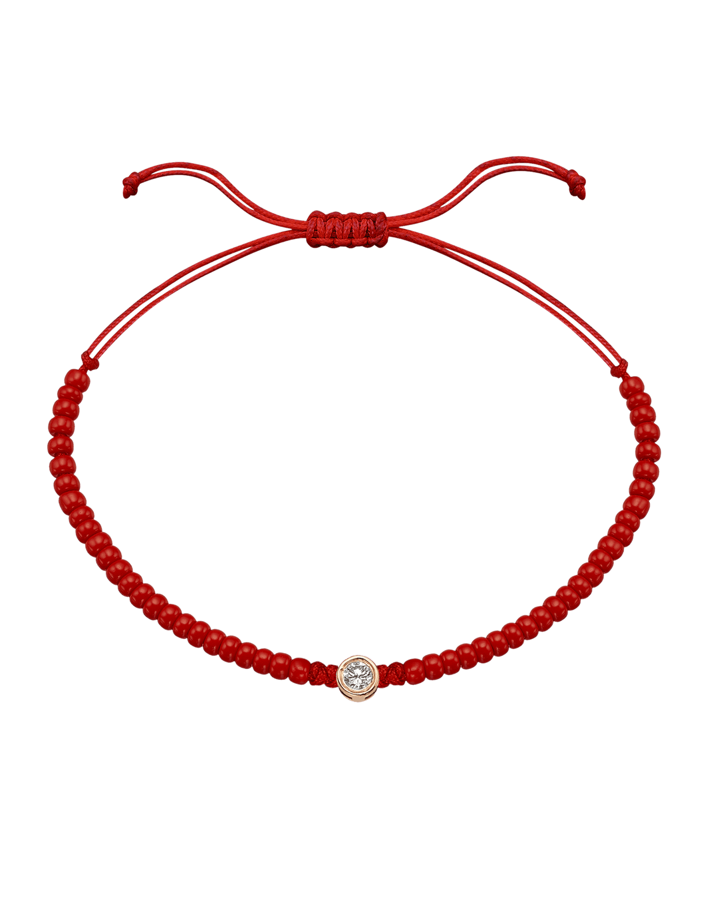 Red Magnesite String Of Love - 14K Rose Gold Bracelet magal-dev Large: 0.1ct
