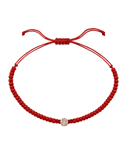 Red Magnesite String Of Love - 14K Rose Gold Bracelet magal-dev Large: 0.1ct
