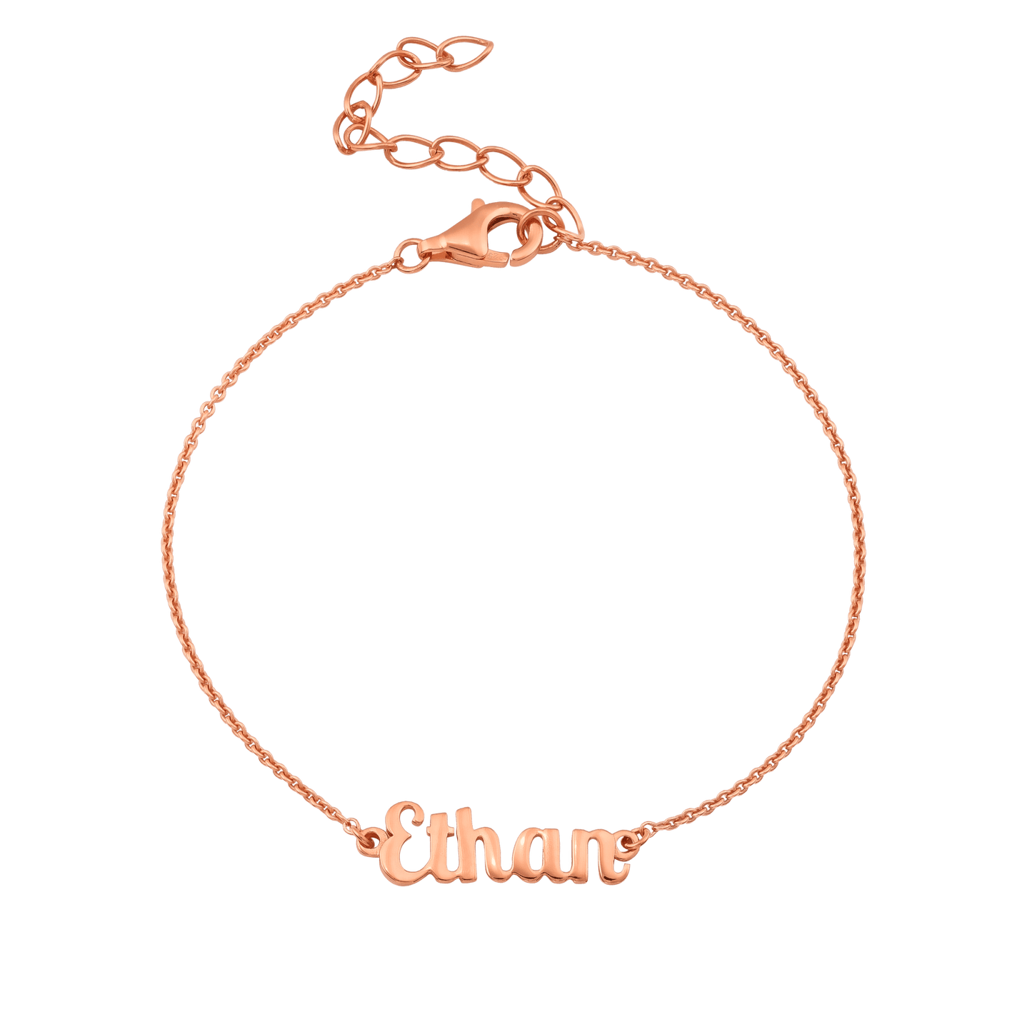 Signature Name Bracelet - 18K Rose Vermeil Bracelet magal-dev Not Paved 6"+1.5" Extender (S-M)