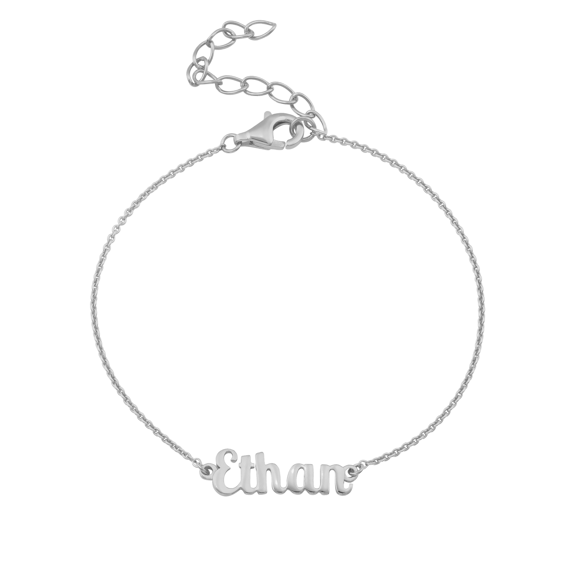 Signature Name Bracelet - 925 Sterling Silver Bracelets magal-dev Not Paved 6"+1.5" Extender (S-M)