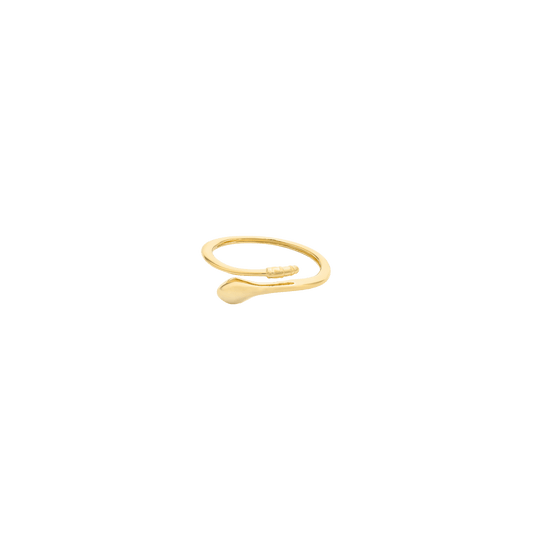 Snake Ring - 14K Yellow Gold Rings 14K Solid Gold US 4