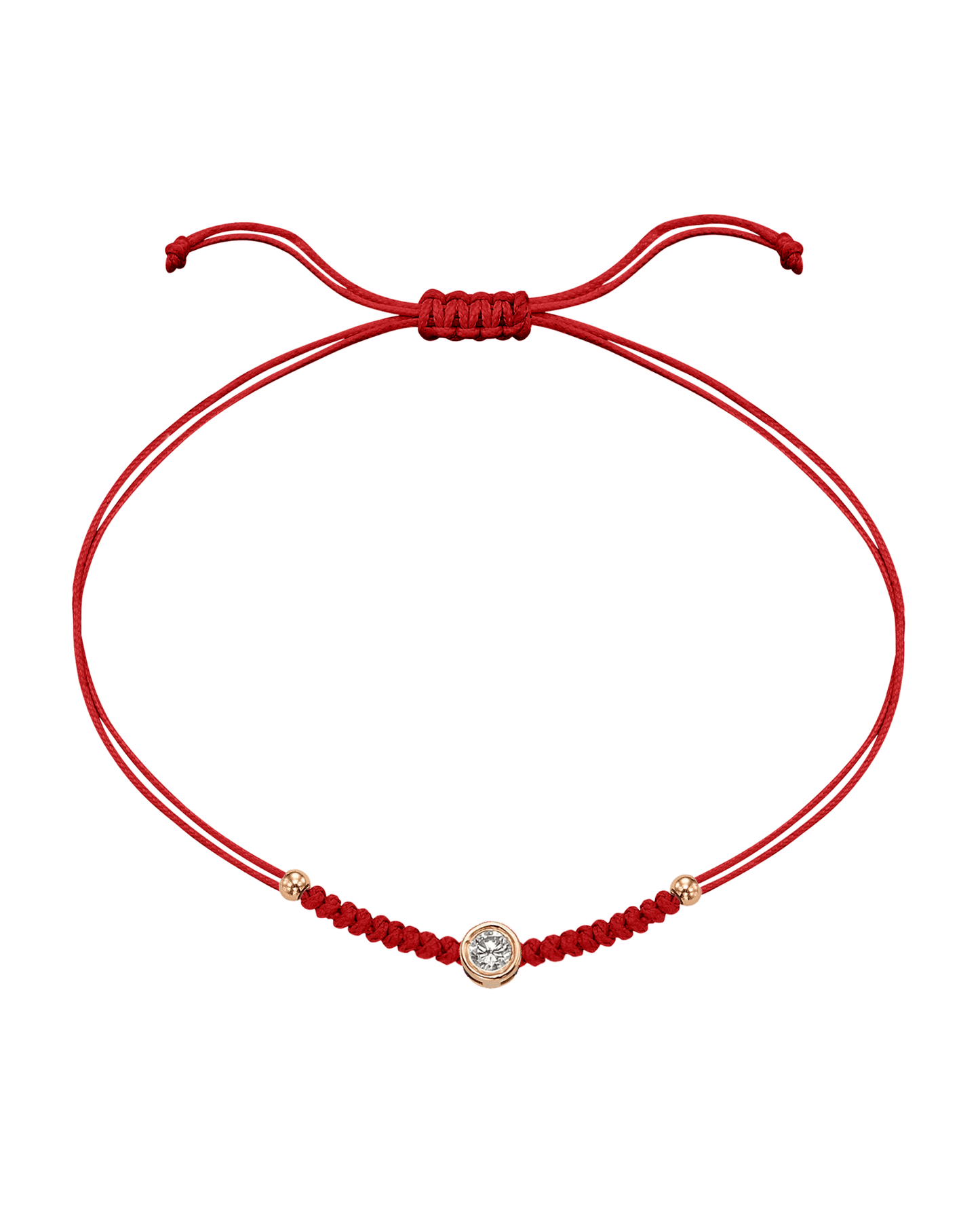 Solid Gold Sphere String of Love - 14K Rose Gold Bracelet 14K Solid Gold Red Large: 0.1ct