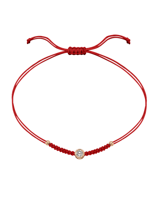 Solid Gold Sphere String of Love - 14K Rose Gold Bracelet 14K Solid Gold Red Large: 0.1ct