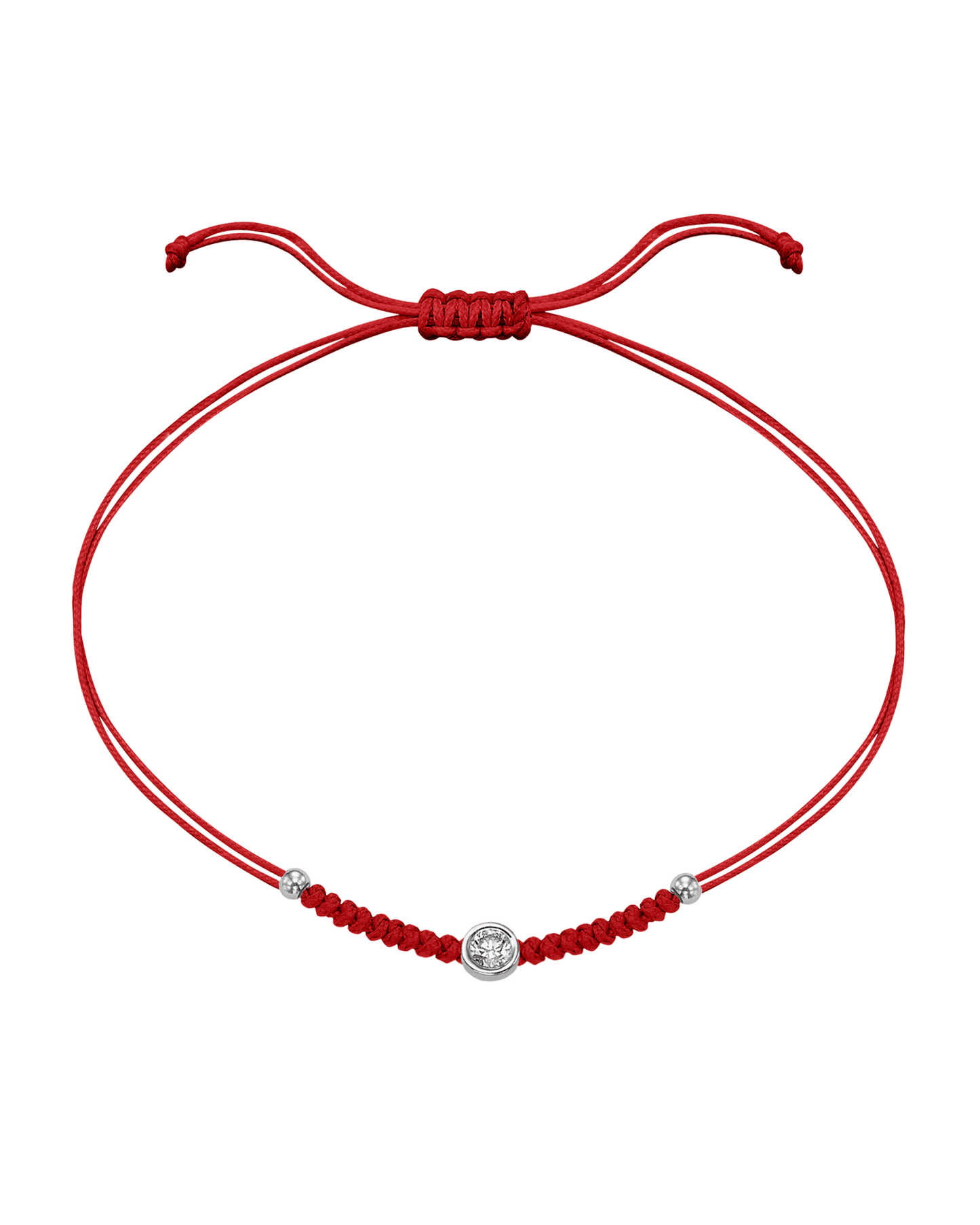 Solid Gold Sphere String of Love - 14K White Gold Bracelet 14K Solid Gold Red Large: 0.1ct