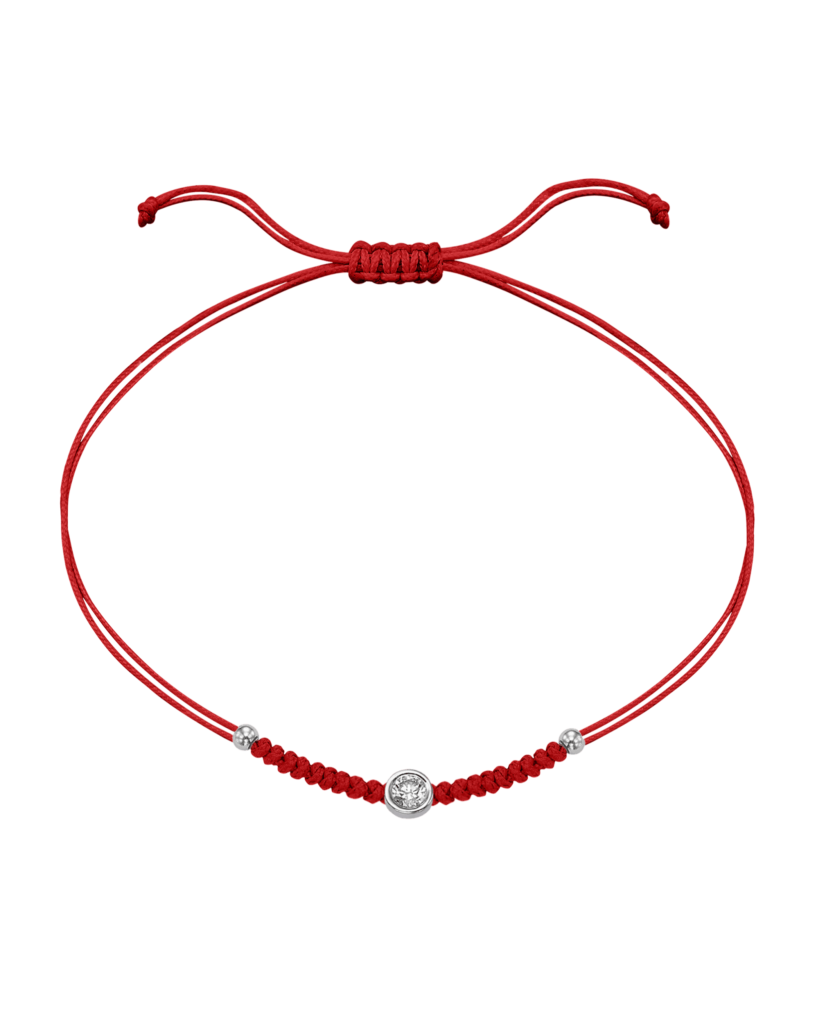 Solid Gold Sphere String of Love - 14K White Gold Bracelet 14K Solid Gold Red Large: 0.1ct